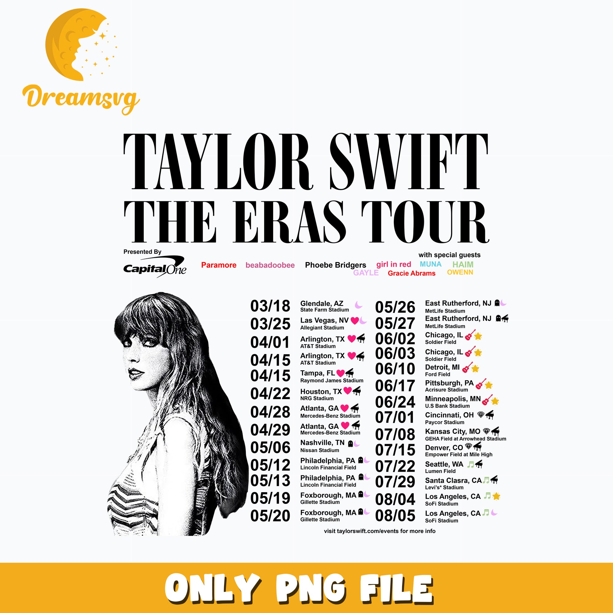 Taylor Swift Eras Tour  Sticker – Transfers and Tees