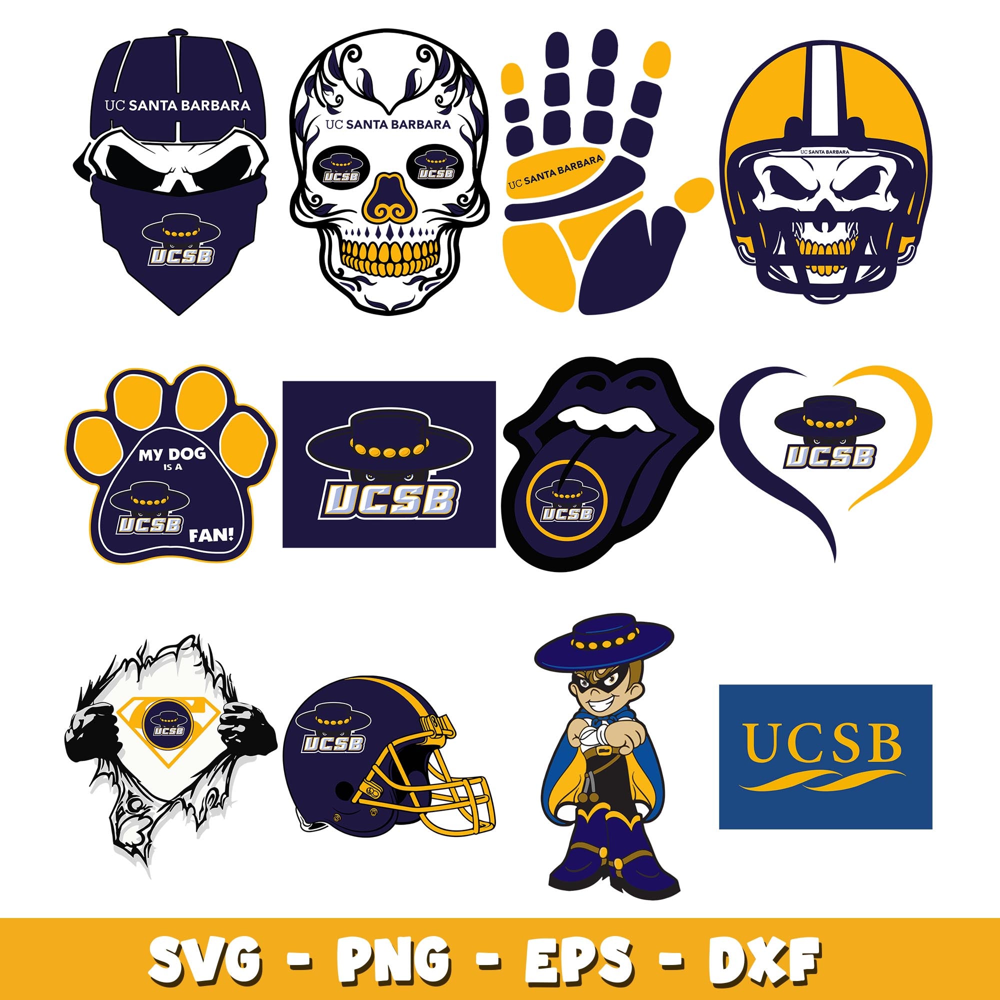 UC Santa Barbara Gauchos Dual Logo Garden Flag - Officially Licensed College Flag