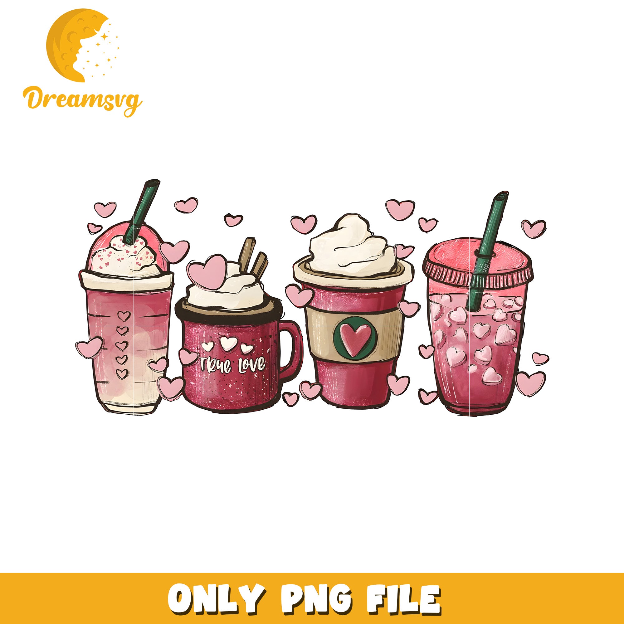 Valentines Day Coffee PNG Drinks – DreamSVG Store