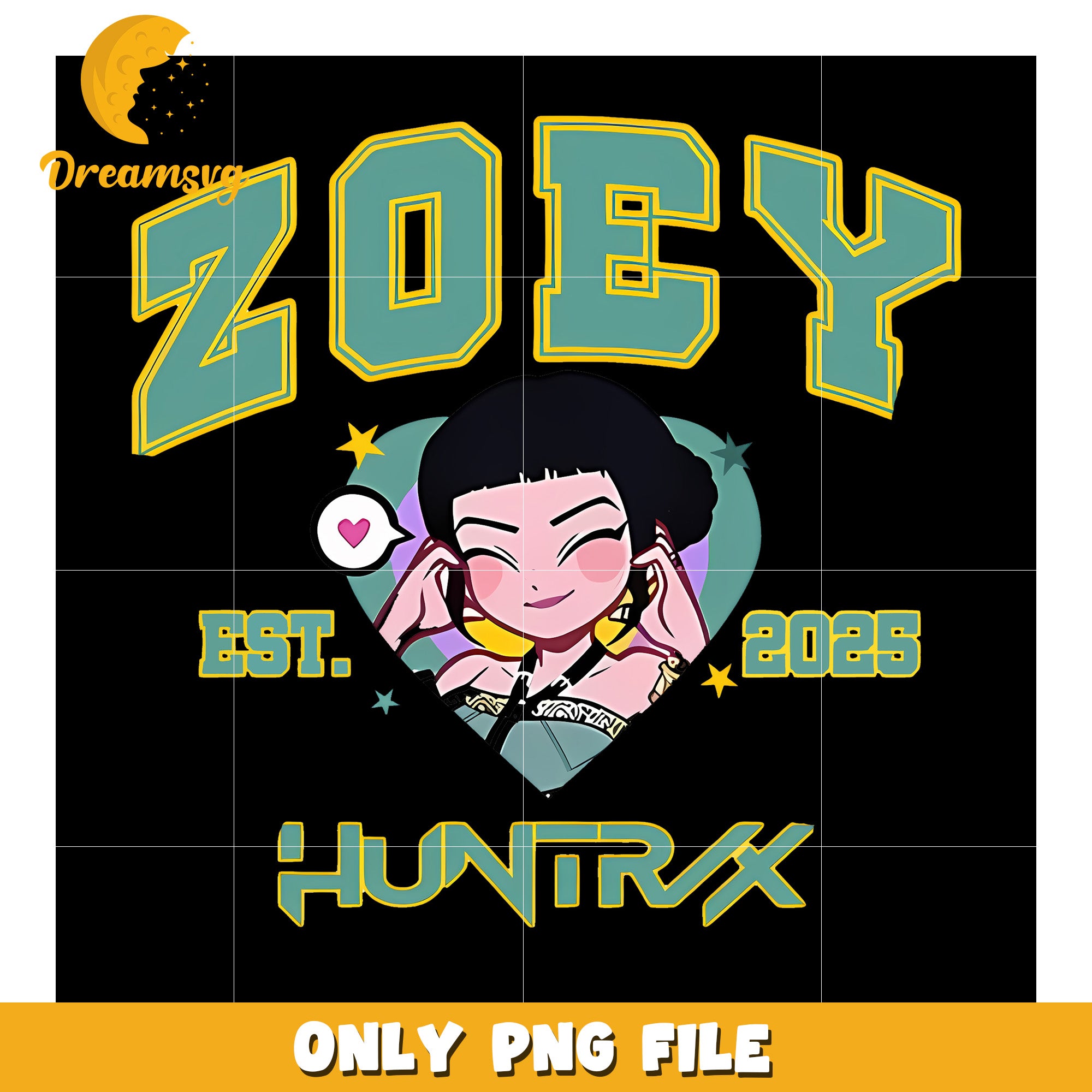 Zoey huntrix heart png, huntrix png, kpop demon hunter png