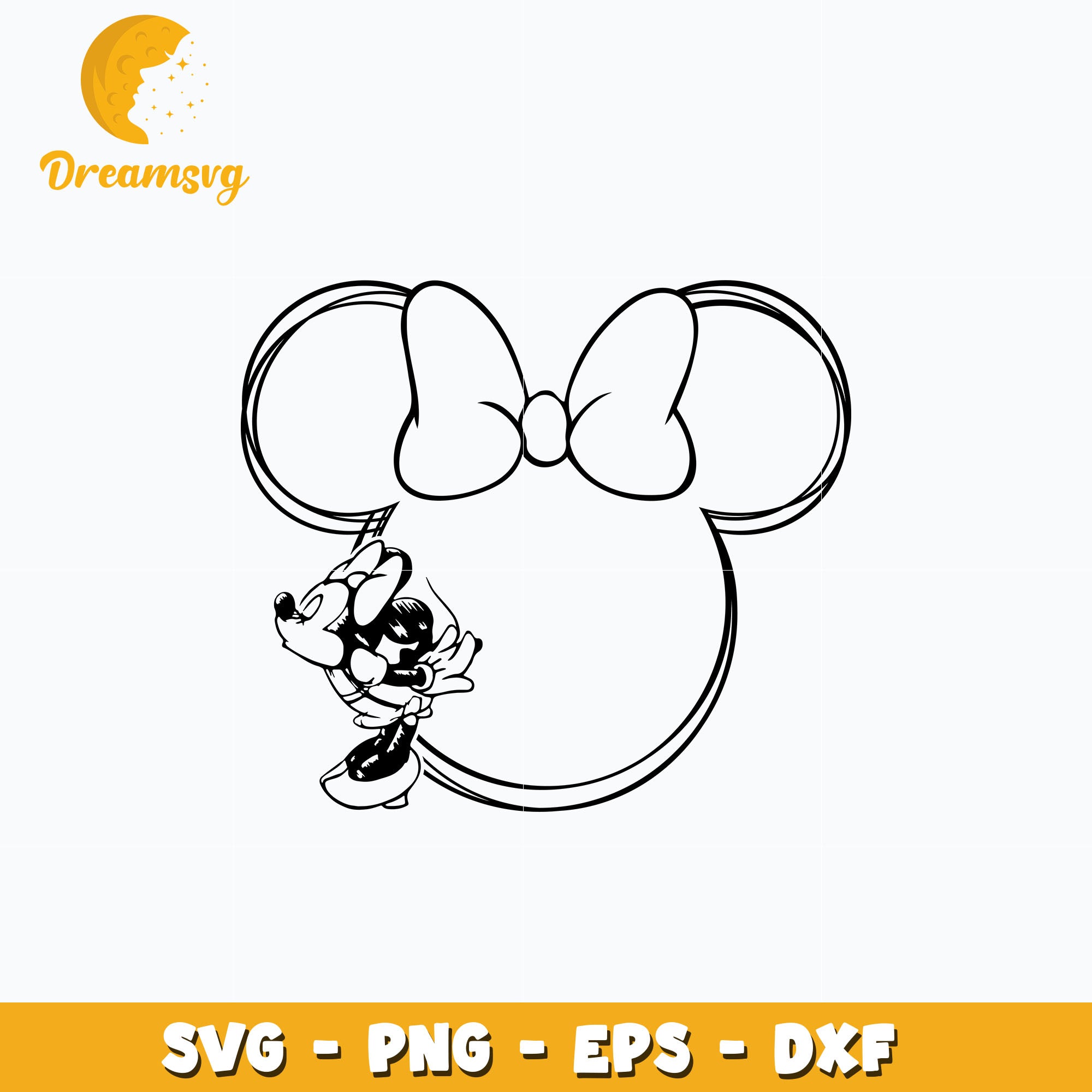 Minnie Mouse svg, minnie head svg, digital download – DreamSVG Store, image size:2000x2000