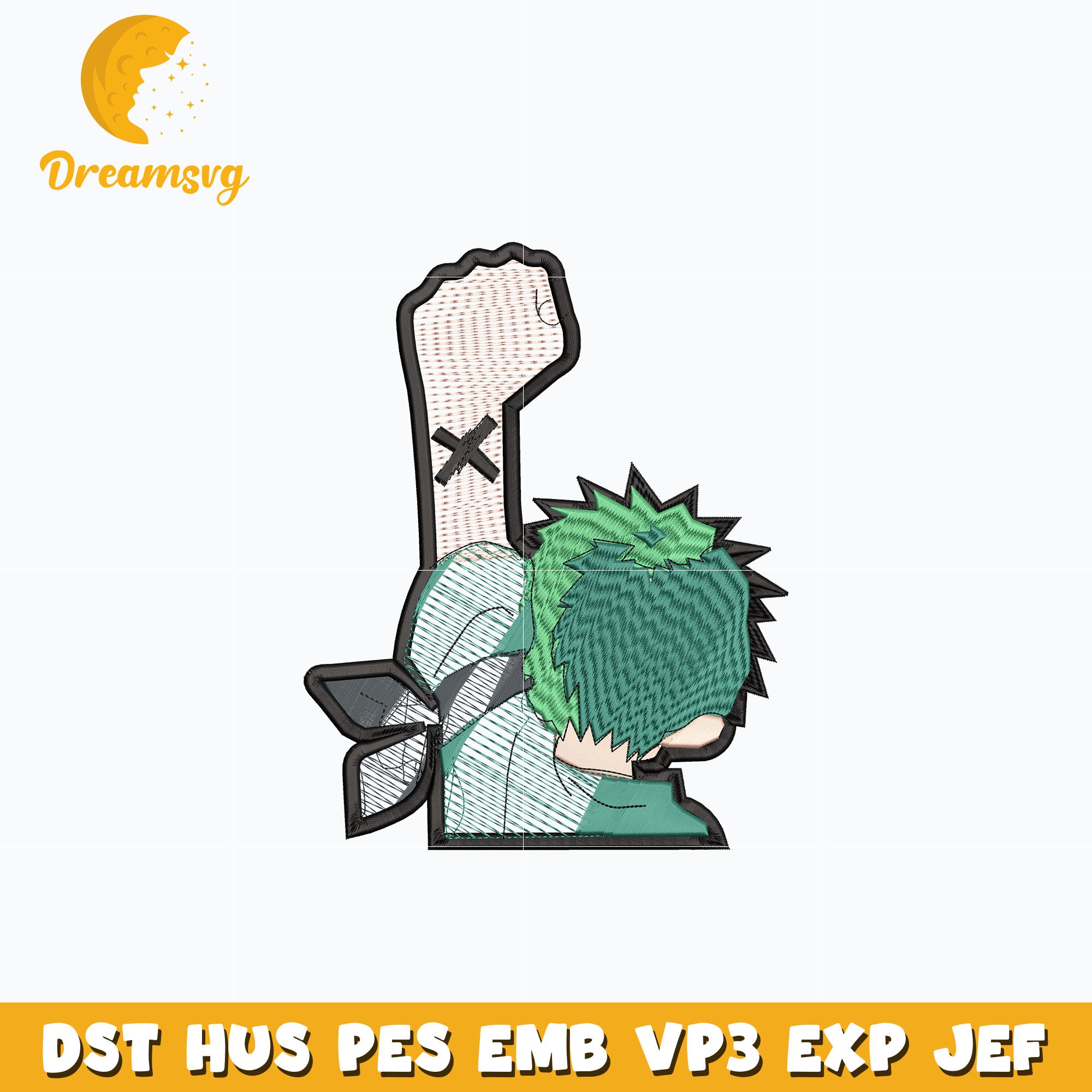 Zoro chibi cute embroidery design – DreamSVG Store