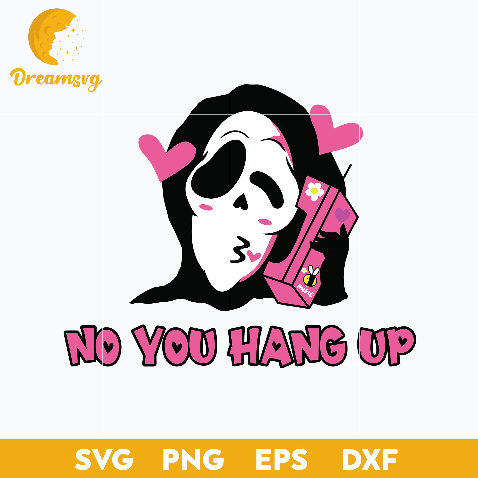 No You Hang Up Svg, Scream Svg, Ghostface Svg, Halloween Svg, png, dxf, eps digital file.