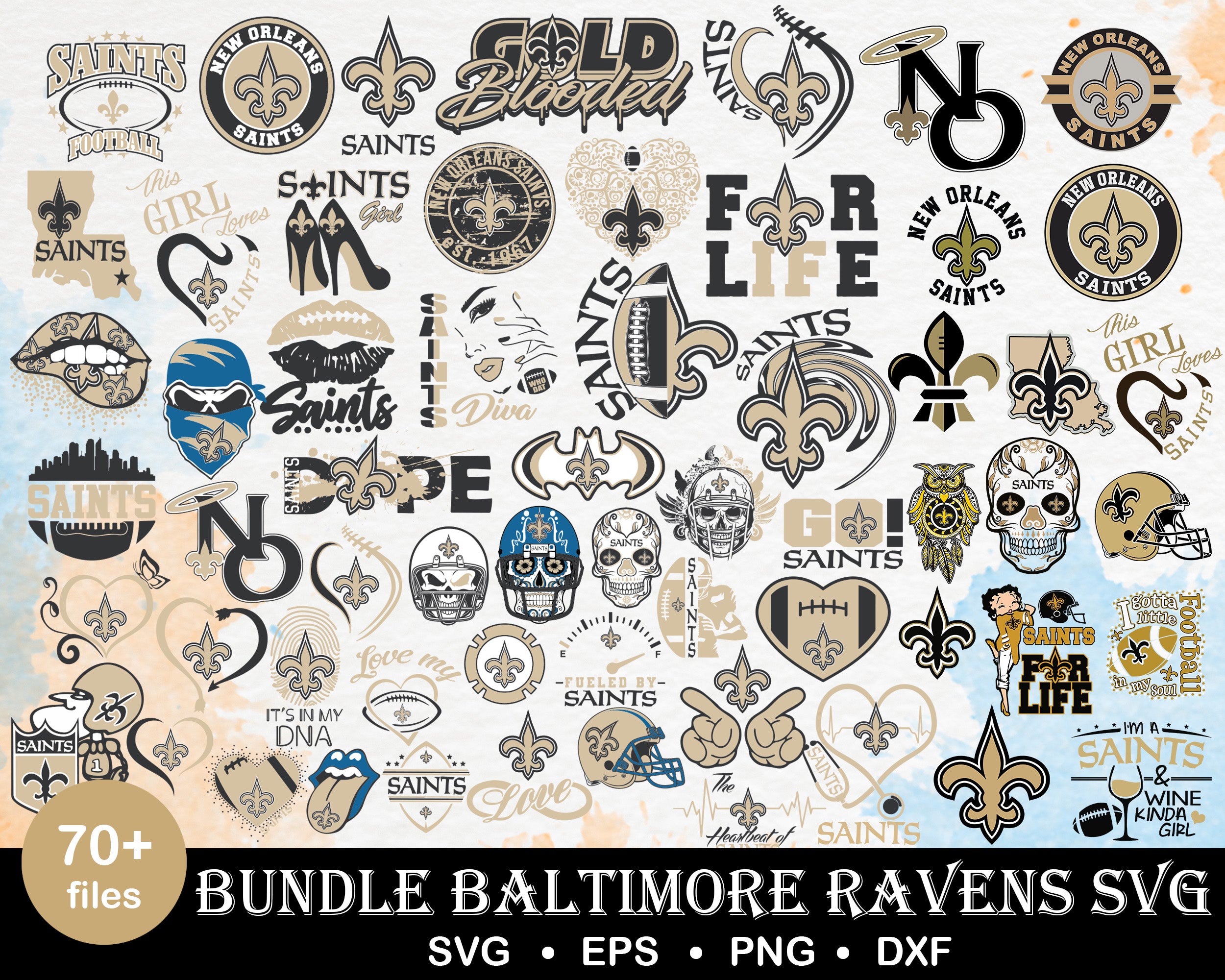 70+ New Orleans Saints Bundle svg, Saints Bundlesvg, Sport svg, Nfl svg, png, dxf, eps digital file