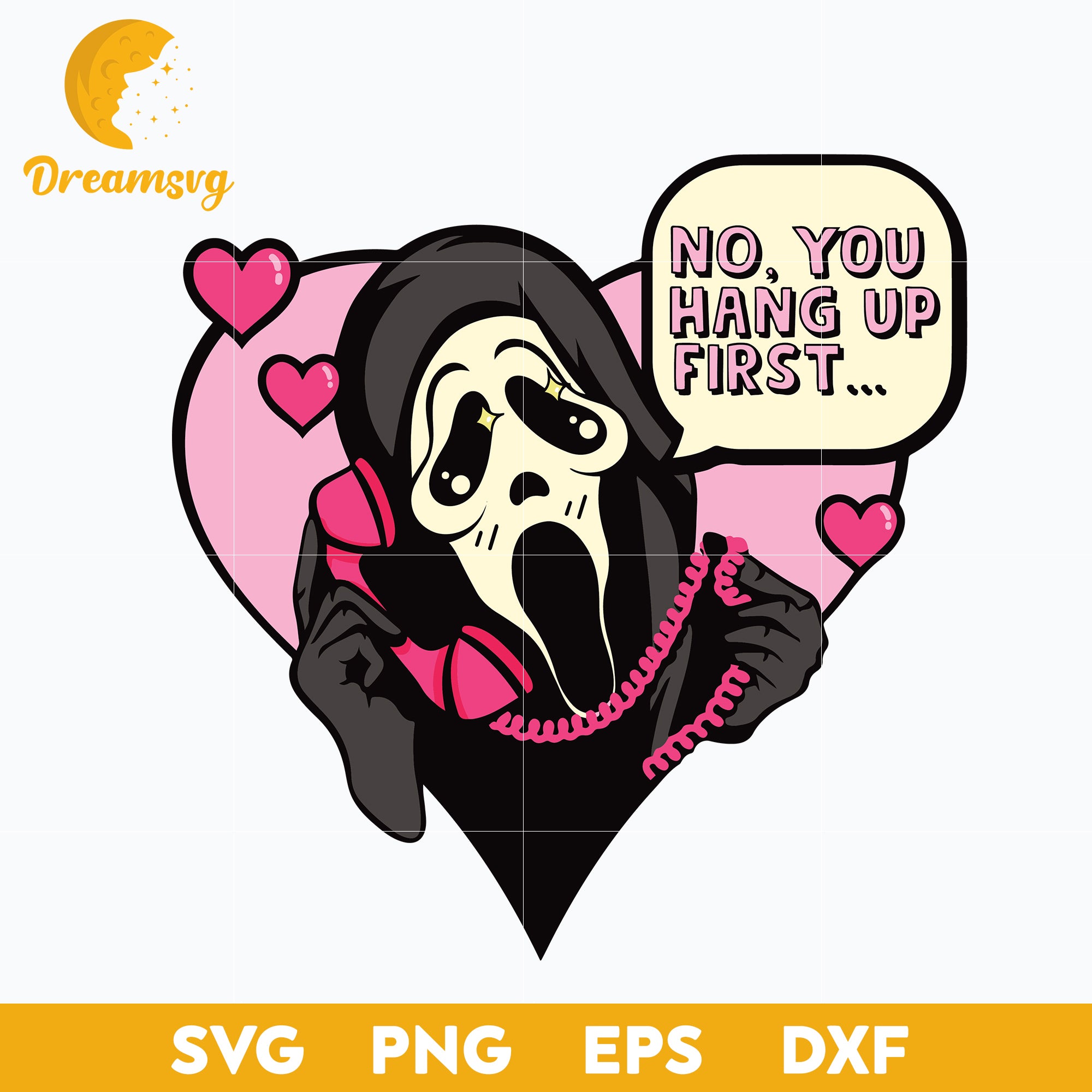 No You Hang Up Svg, Scream Svg, Ghostface Svg, Halloween Svg, png, dxf, eps digital file.