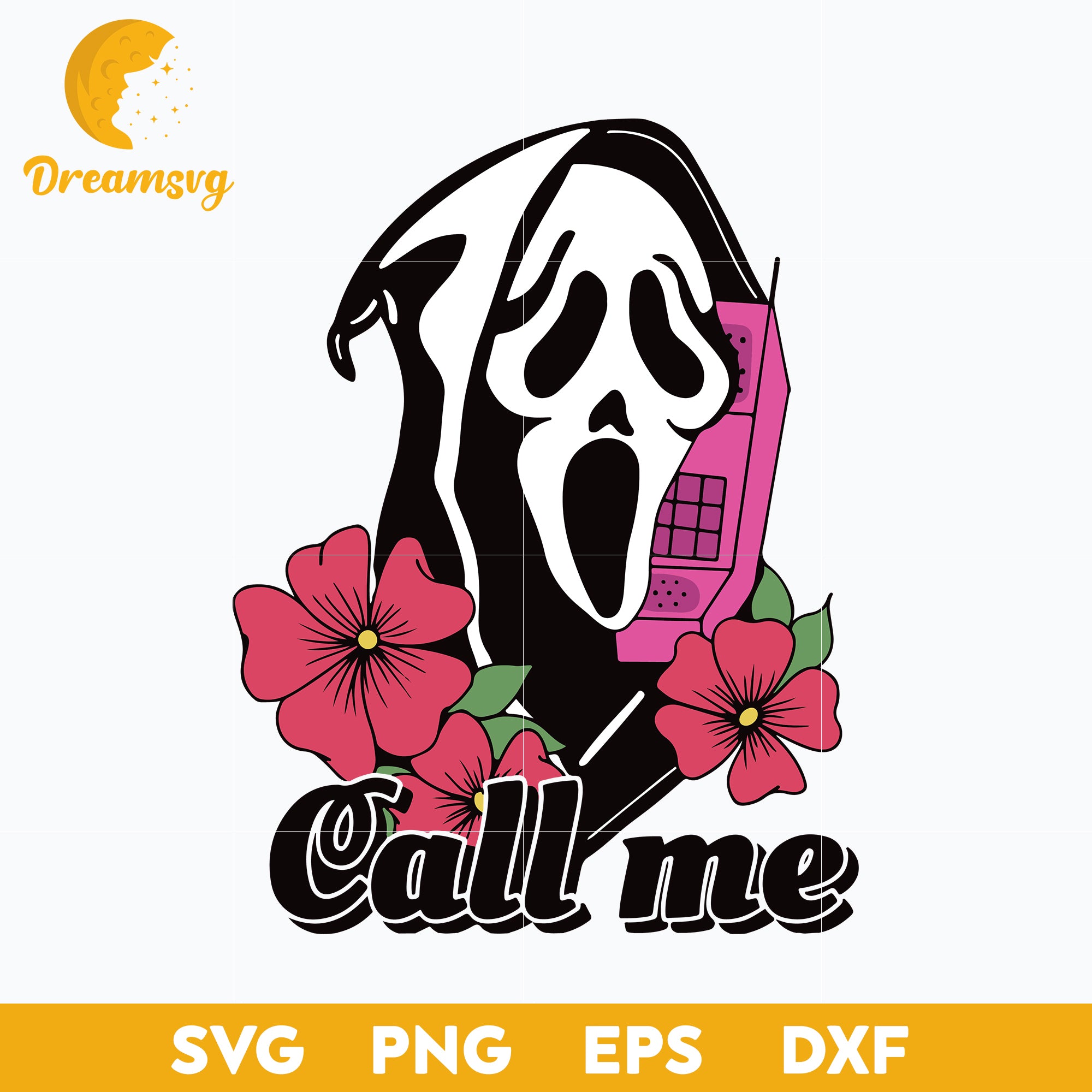 Call Me Scream Svg, Scream Svg, Ghostface Svg, Halloween Svg, png, dxf, eps digital file.