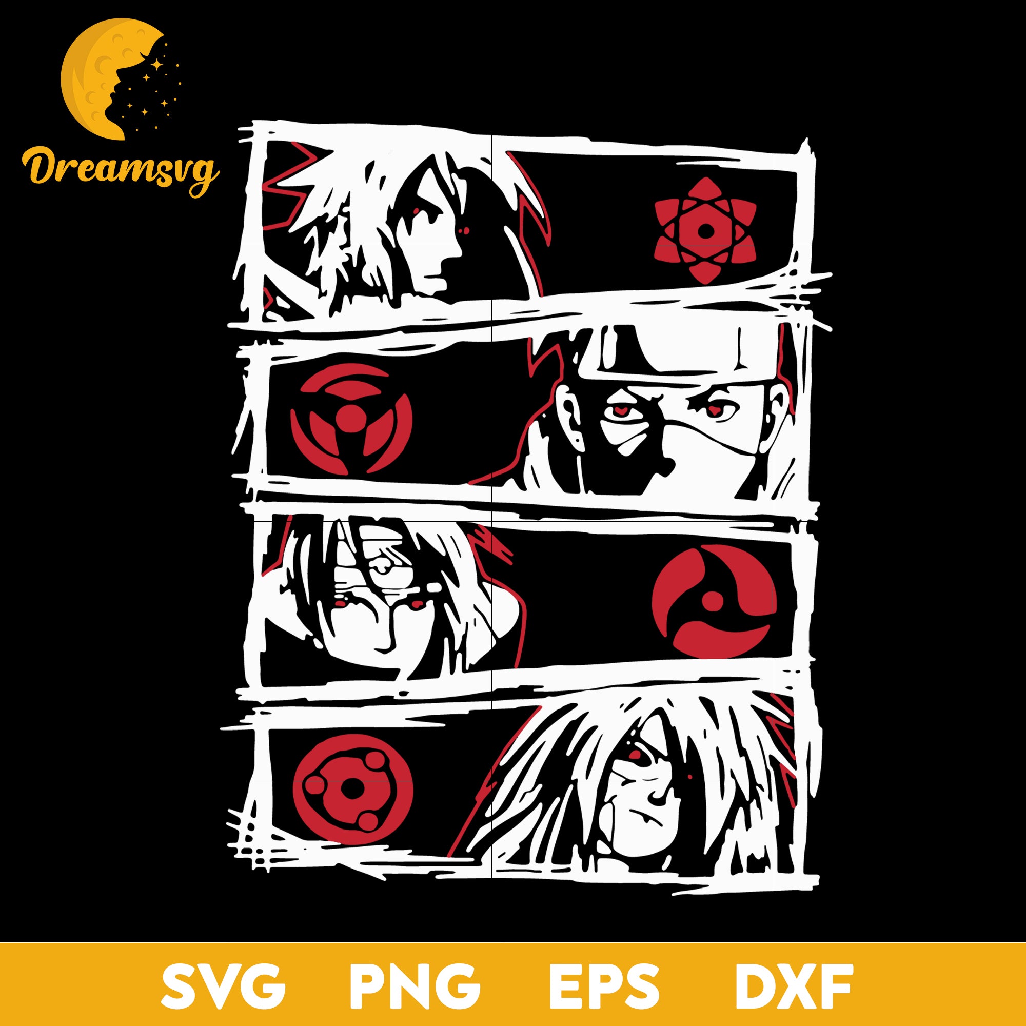 All-Eyes Uchiha Svg, Uchiha Sasuke Svg, Hatake Kakashi Svg, Uchiha Itachi Svg, Madara Uchiha Svg, svg file for cricut ,Anime svg, png, eps, dxf digital download