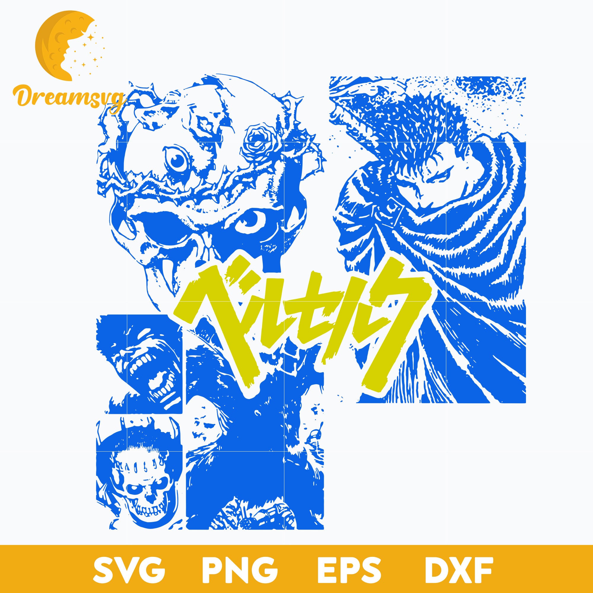 Berserk Japanese Manga Serie Svg, Berserk Anime Svg, Manga Japanese Svg, Berserk Svg, file for cricut, Anime svg, png, eps, dxf digital download