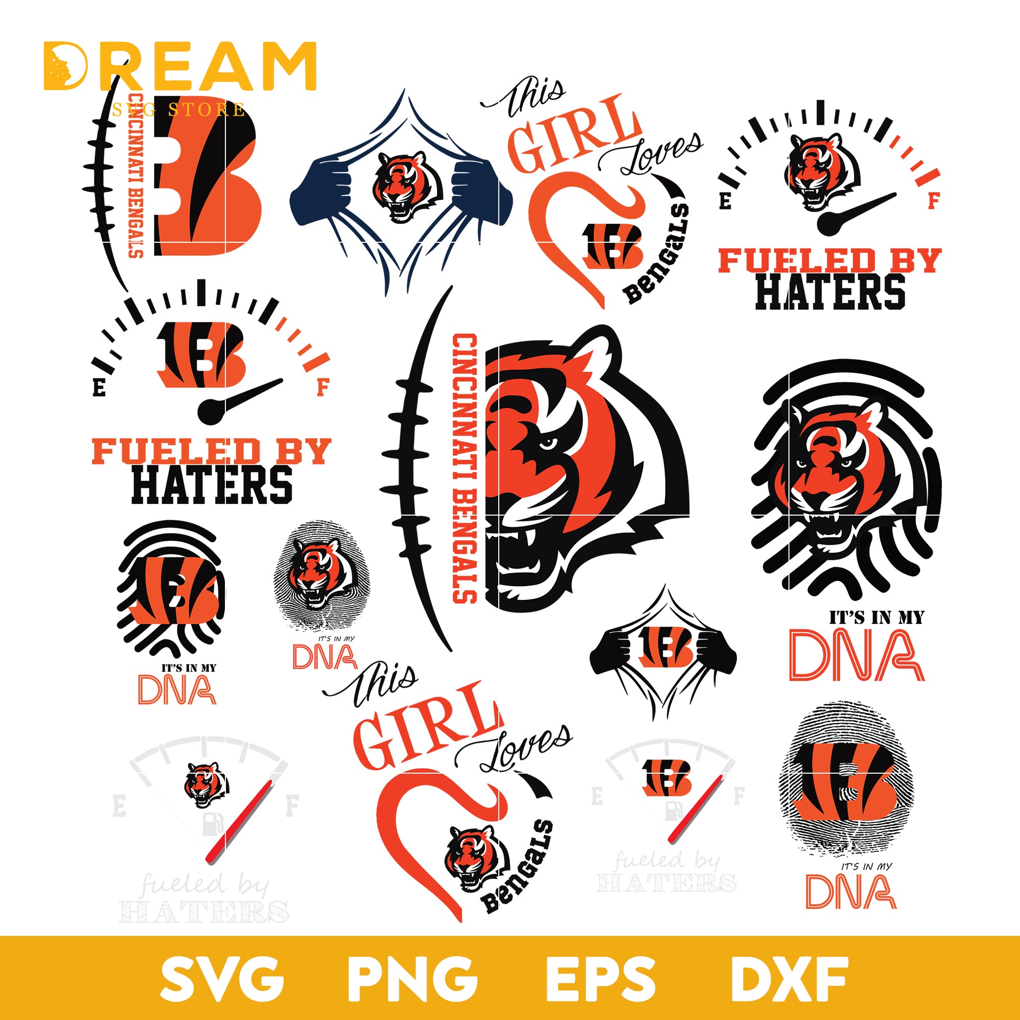 Cincinnati Bengals bundle svg, Cincinnati Bengals svg, NFL svg, png, dxf, eps digital file