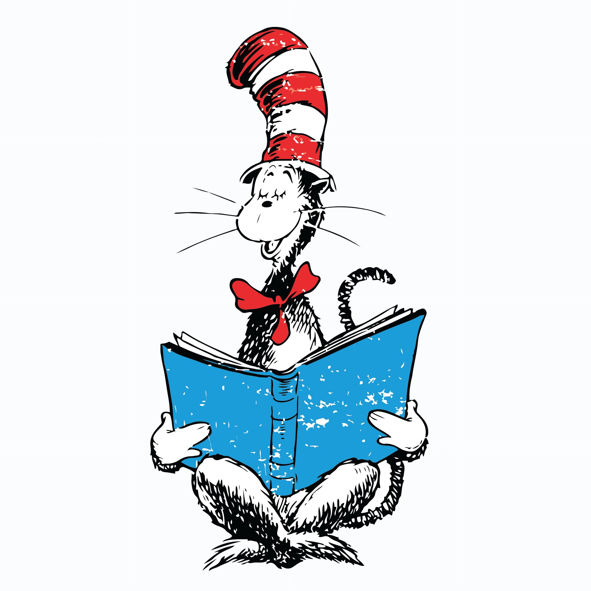 Transparent Dr Seuss Hat The Cat Reading Book Svg, The Cat In The