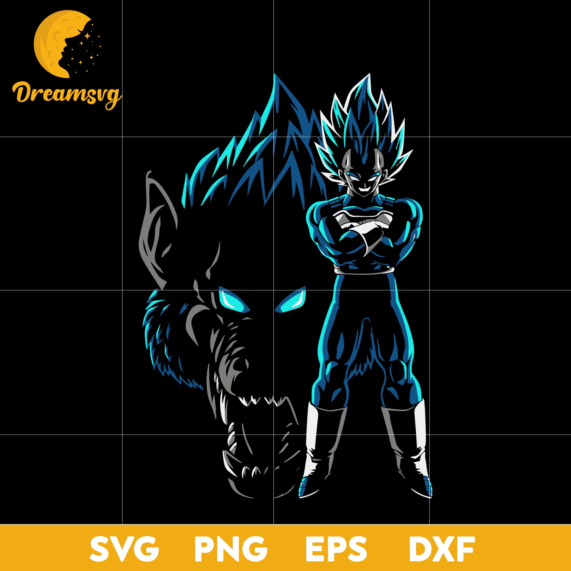 Dragon Ball Blue Monkey Svg, Son Goku Svg, Dragon Ball Super Svg, Blue Monkey Svg, file for cricut, Anime svg, png, eps, dxf digital download