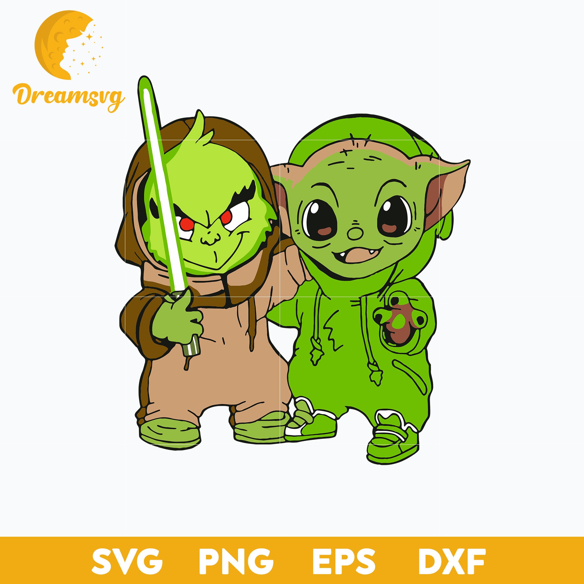 Baby Grinch And Baby Yoda Cosplay SVG