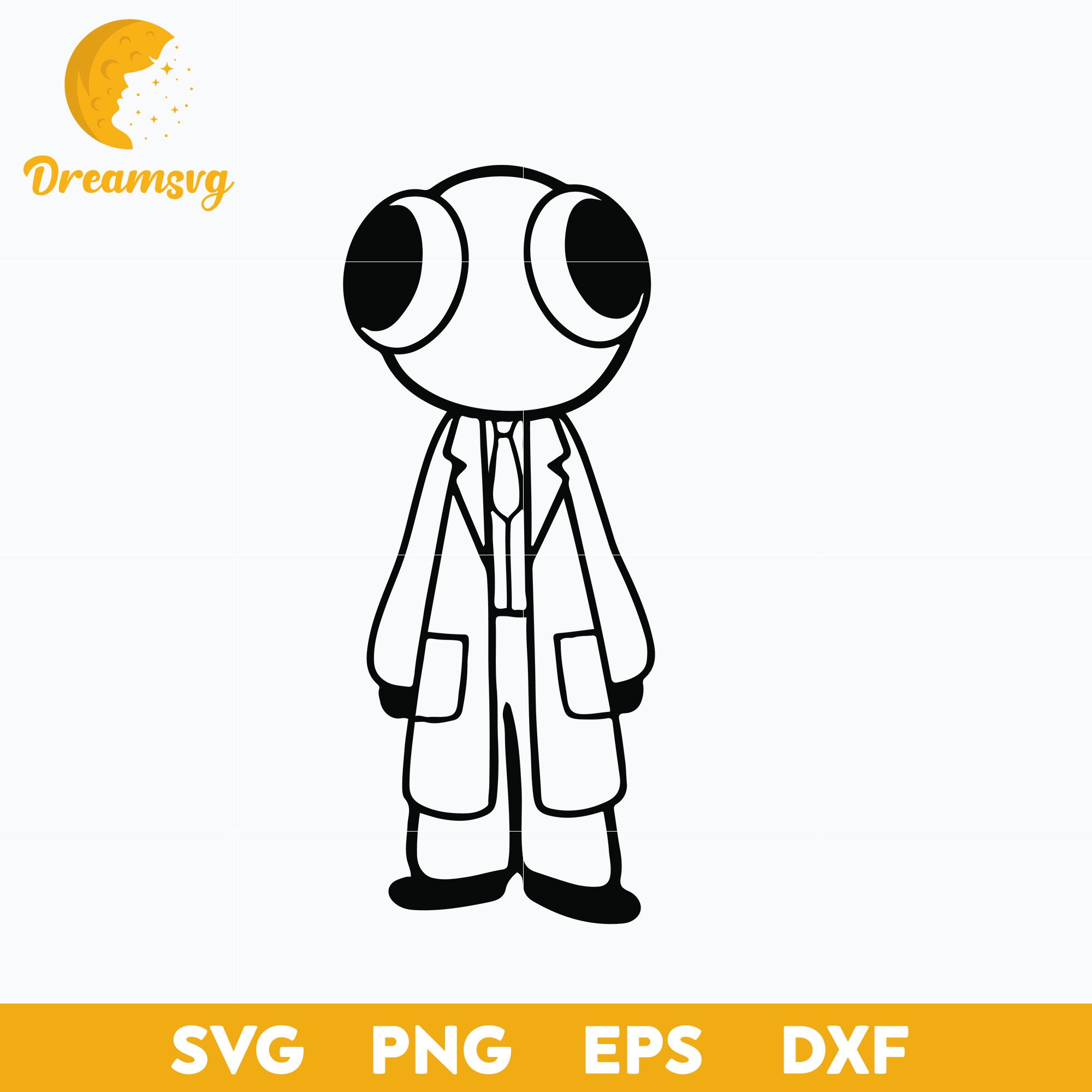 Green from Rainbow Friends Outline SVG, Funny SVG, PNG DXF EPS Digital