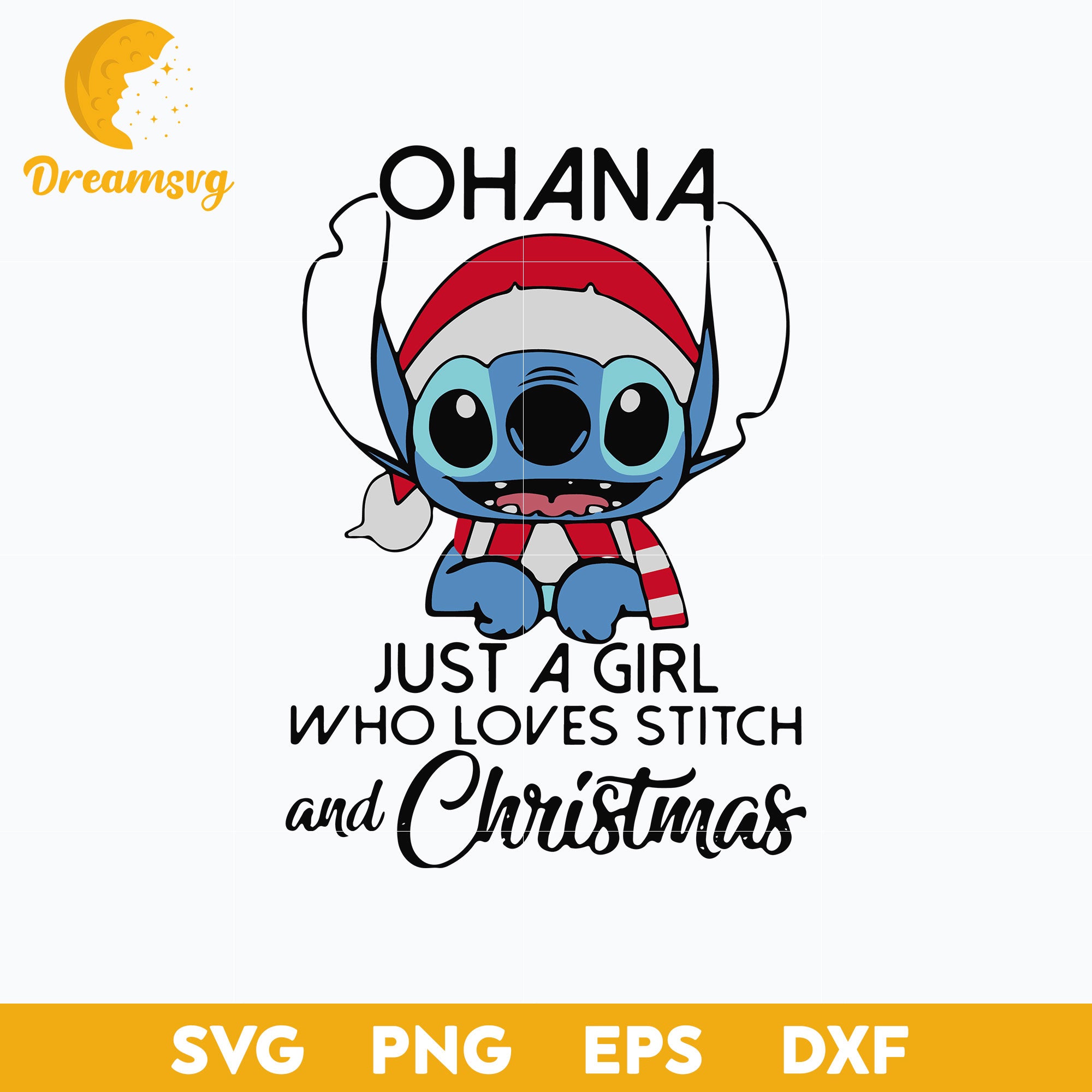 OHANA Just A Girl Who Loves Stitch And Christmas SVG, Christmas SVG.