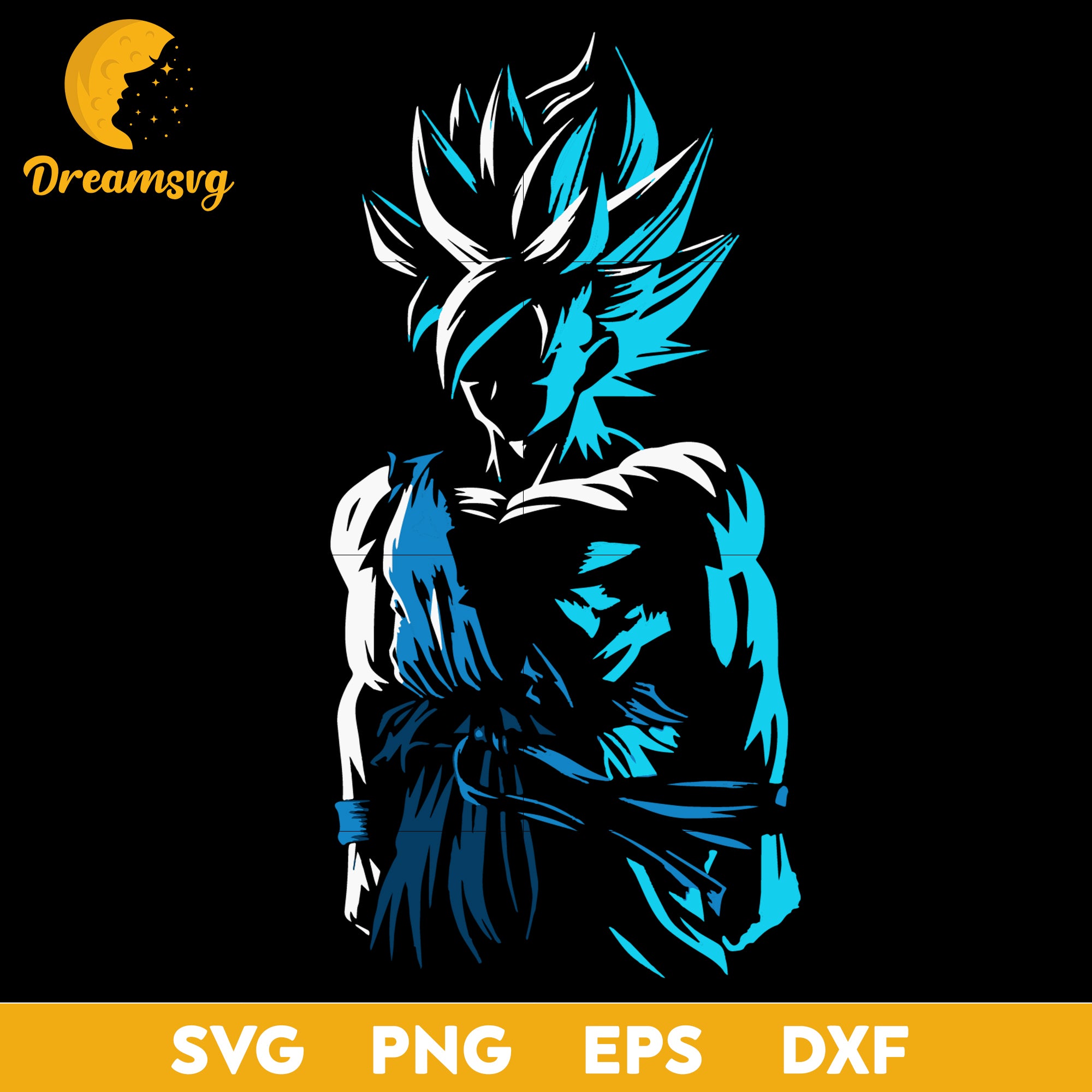 Goku Svg, Goku Blue Svg, Super Saiyan Blue Svg, Dragon Ball Svg, Son Goku Svg, file for cricut, Anime svg, png, eps, dxf digital download