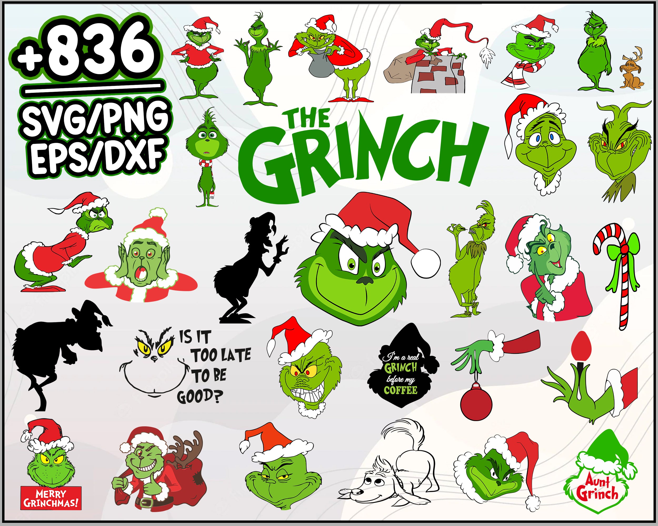 836+ Grinch Bundle SVG