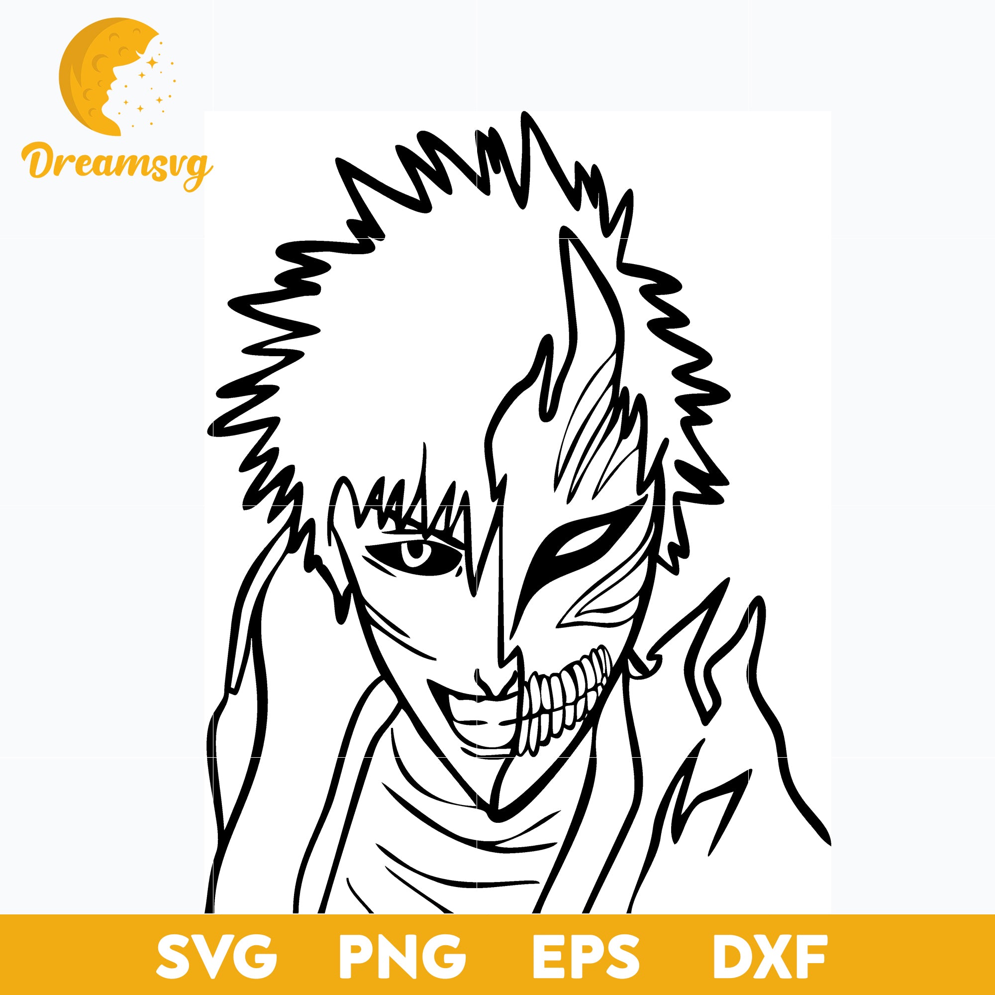 Ichigo Kurosaki In A Mask Svg, Ichigo Kurosaki Japanese Svg, Bleach Sv –  DreamSVG Store