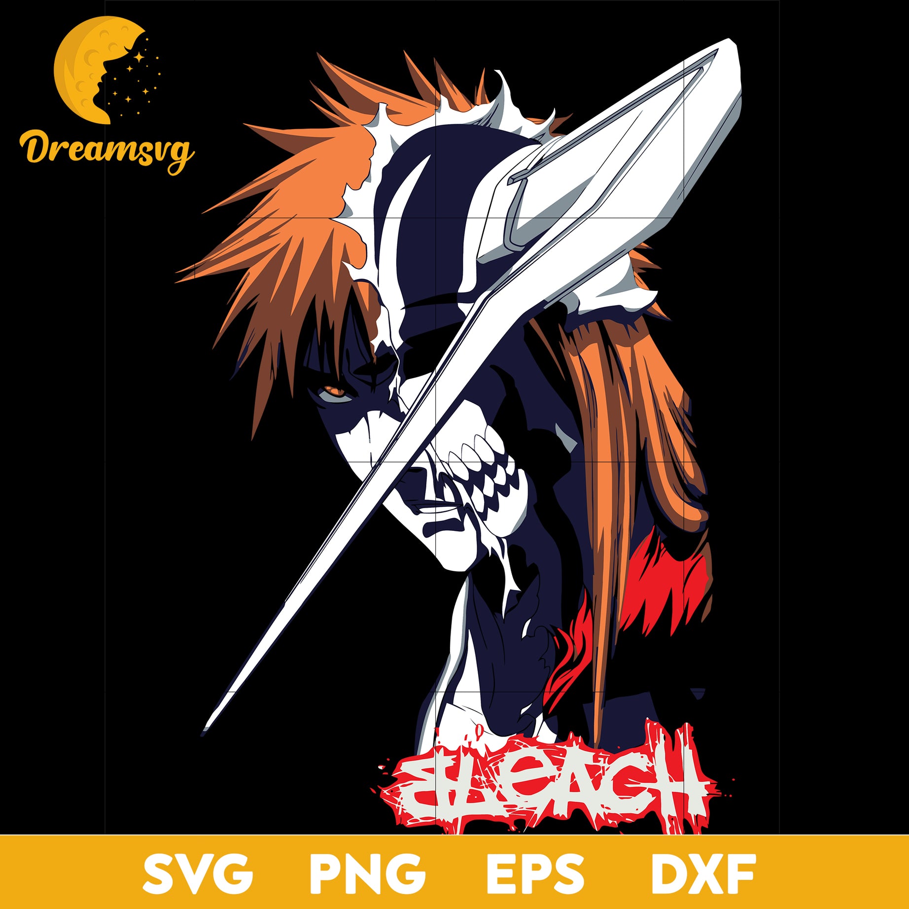 Ichigo Vasto Lorde Svg, Bleach Svg, Bleach Anime Gift Svg, Japanese Anime Svg, file for cricut, Anime svg, png, eps, dxf digital download