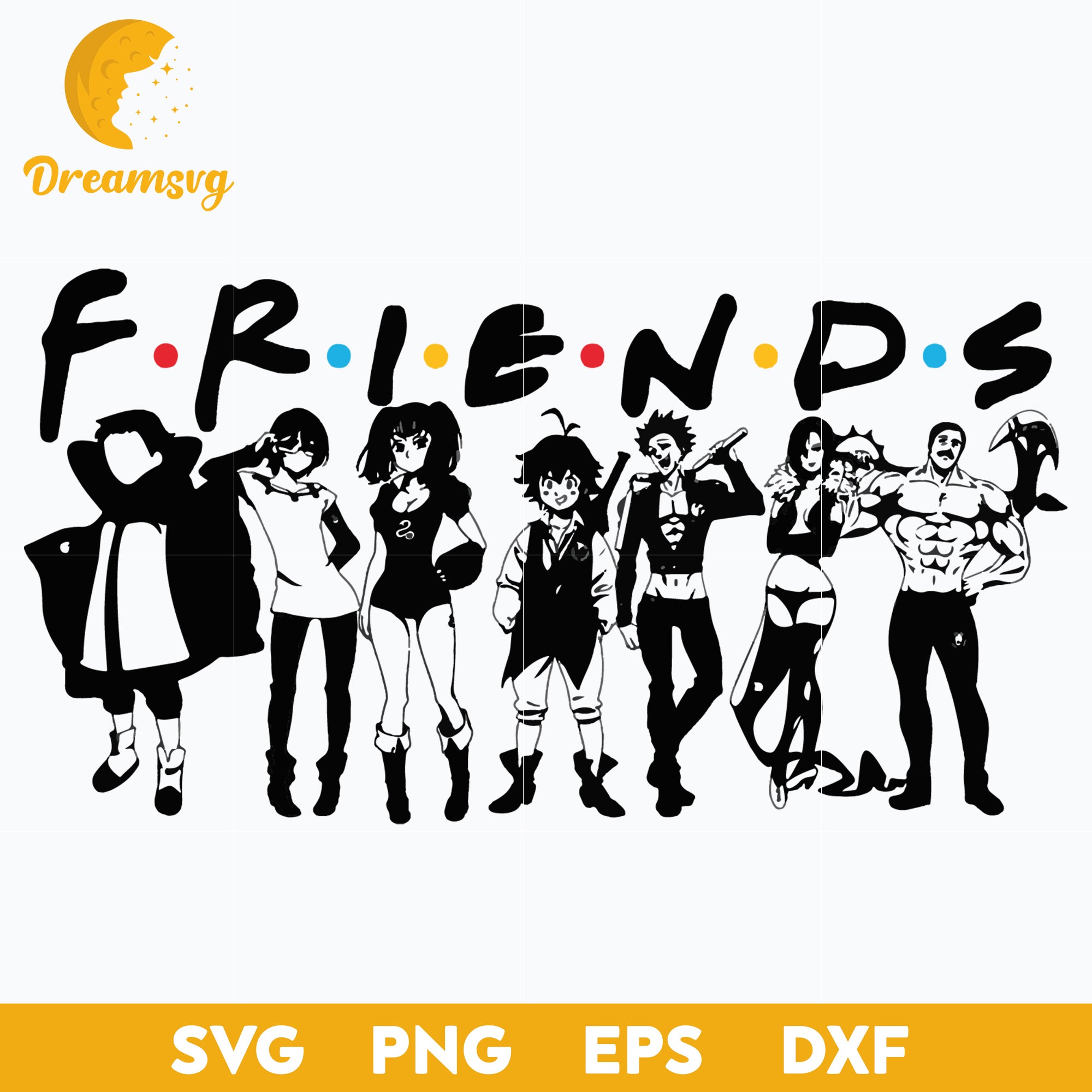 Meliodas Svg, Diane Svg, Ban Svg, King Svg, Gowther Svg, Merlin Svg, Escanor Svg, Nanatsu No Taizai Svg, The Seven Deadly Sins Svg, Anime Svg, png, eps, dxf digital download.