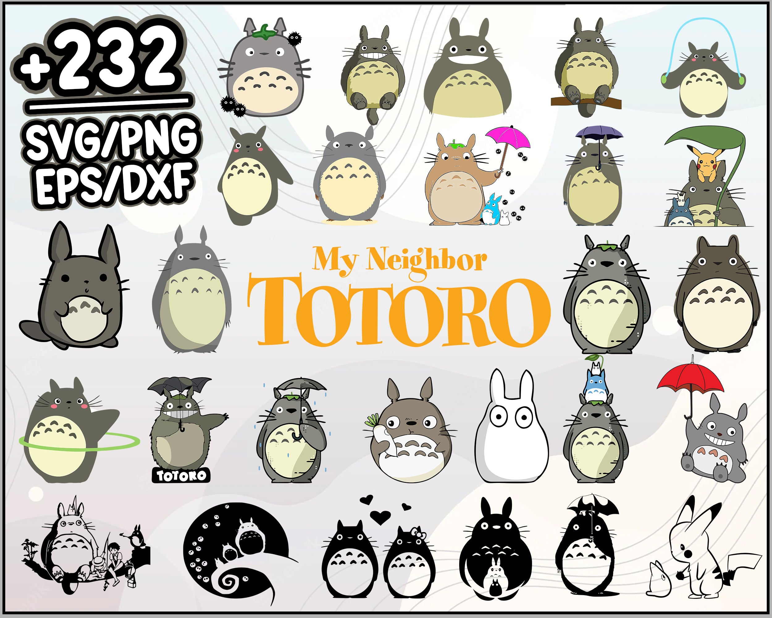 232+ My Neighbor Totoro SVG Bundle, Totoro Cute Svg, Bundle SVG Cricut Silhouette, Cartoon svg, png, dxf, eps digital file