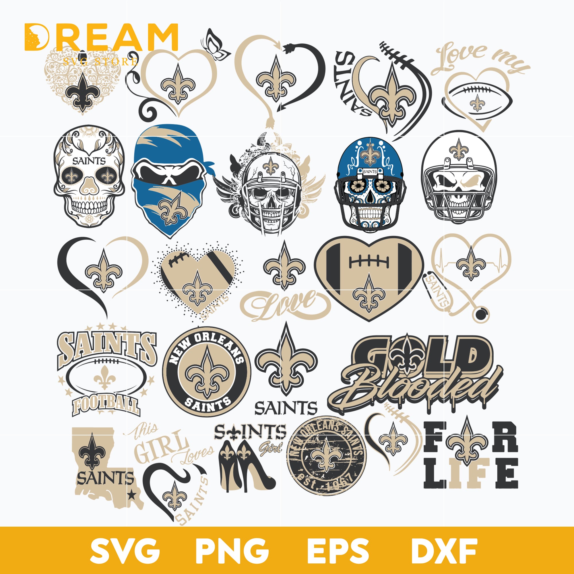 New Orleans Saints Bundle svg, Saints Bundlesvg, Sport svg, Nfl svg, png, dxf, eps digital file NFL28122049L