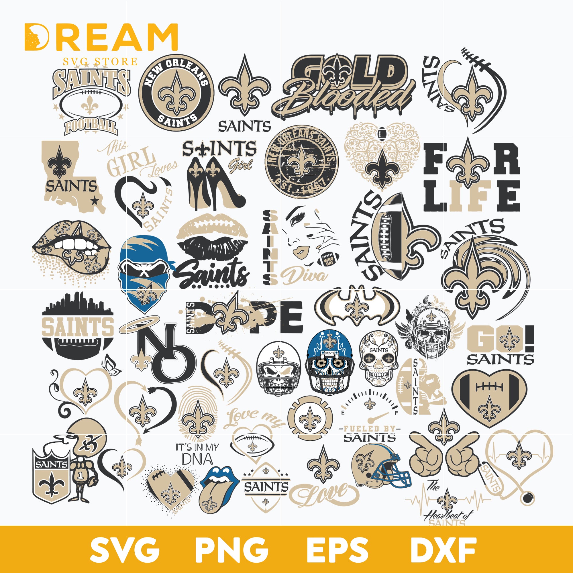 New Orleans Saints Bundle svg, Saints Bundlesvg, Sport svg, Nfl svg, png, dxf, eps digital file NFL28122050L