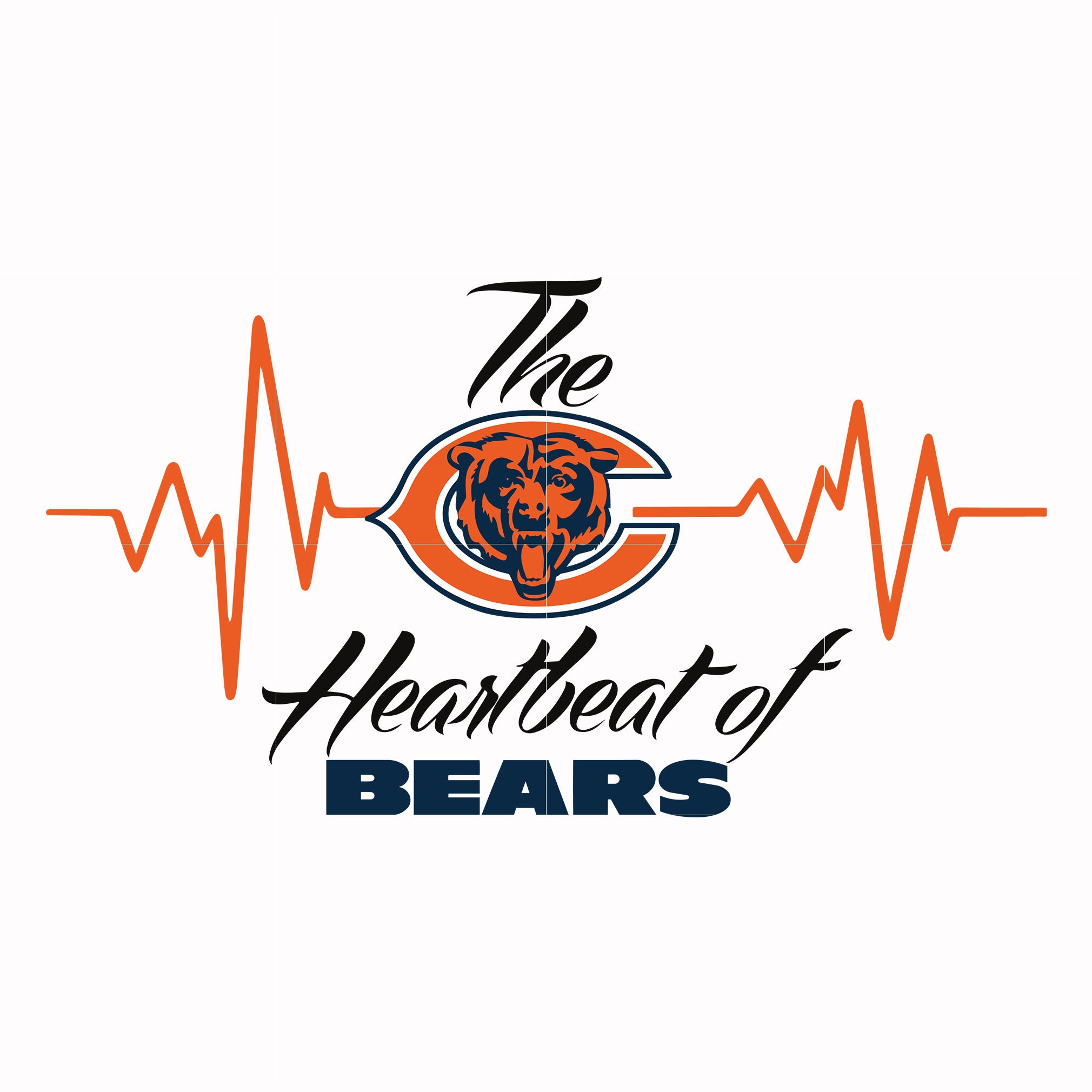 The heartbeat of Chicago Bears svg, Chicago Bears svg, Nfl svg, Sport svg, png, dxf, eps digital file NFL19122013L