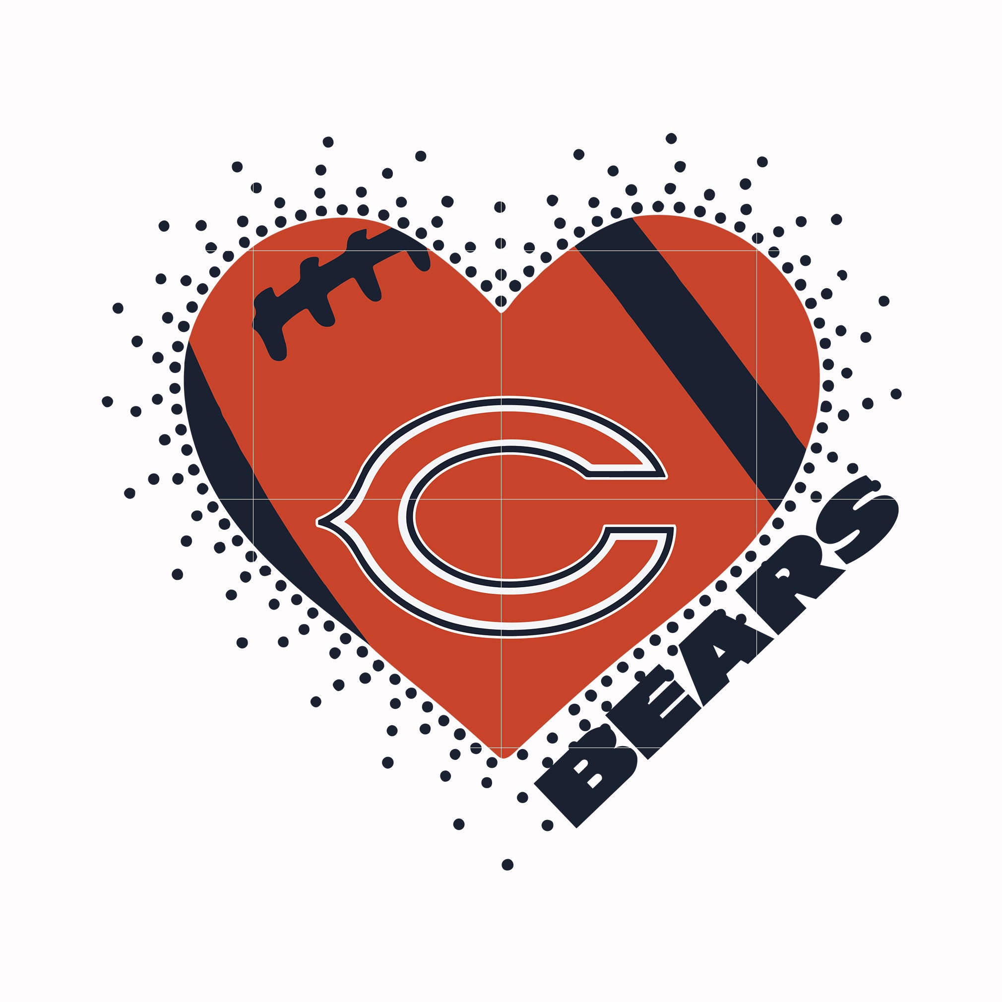 Chicago Bears heart svg, Chicago Bears svg, Bears svg, Sport svg, Nfl svg, png, dxf, eps digital file NFL19122016L