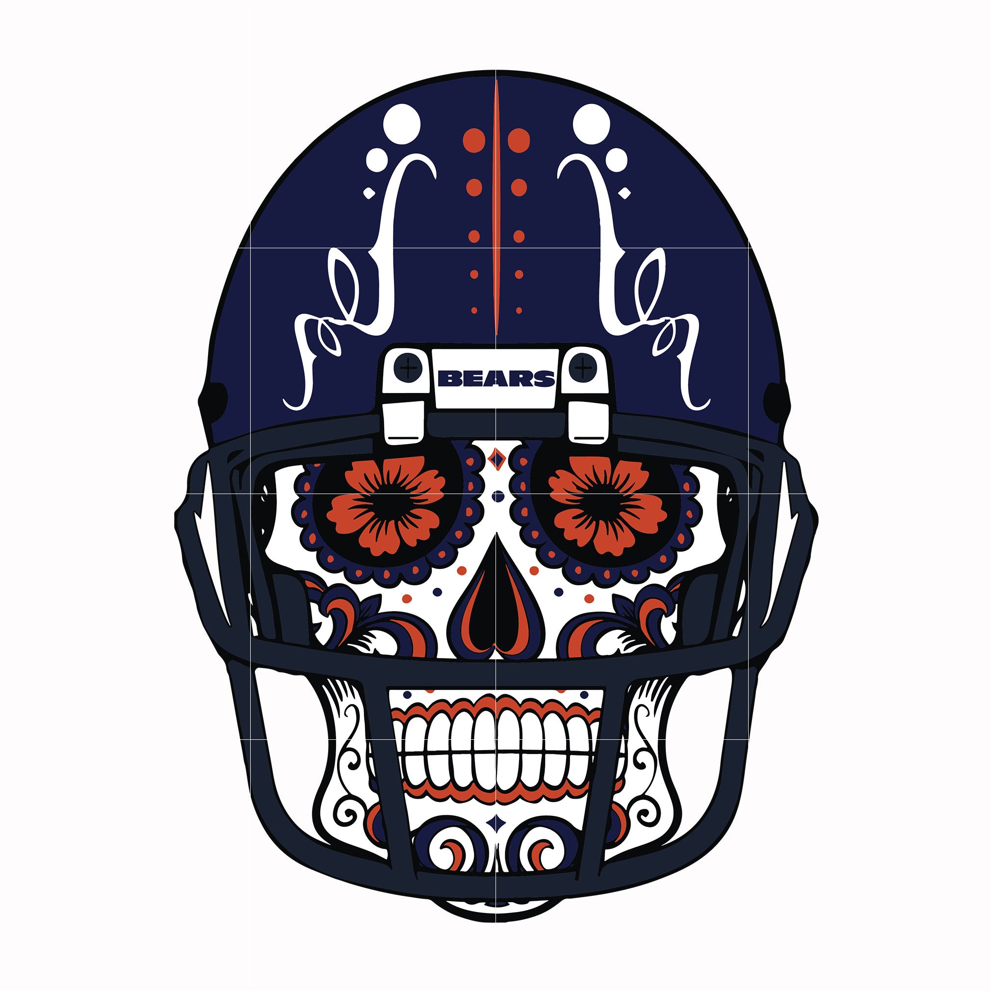 Chicago Bears skull svg, Chicago Bears svg, Bears svg, Skull svg, Sport svg, Nfl svg, png, dxf, eps digital file NFL19122022L