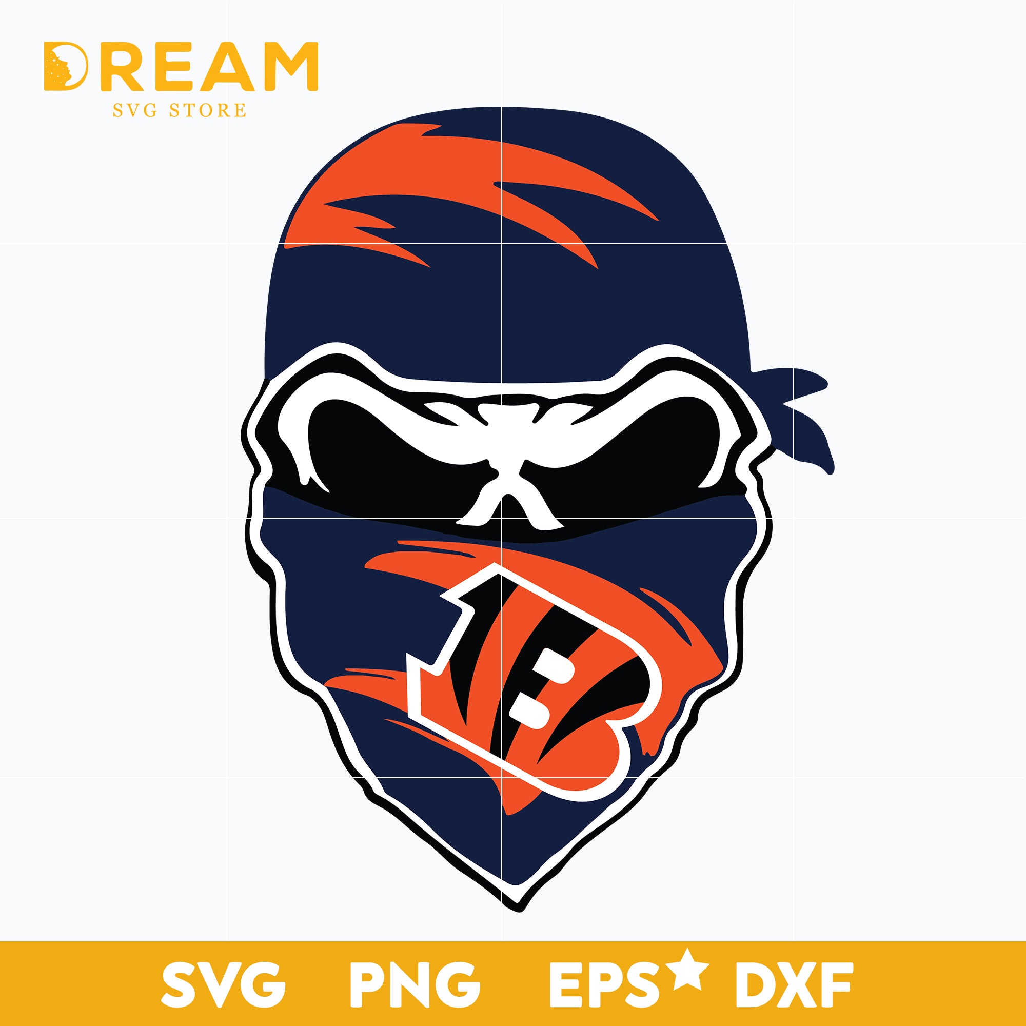 Cincinnati Bengals skull svg, Cincinnati Bengals svg, Bengals svg, Skull svg, Sport svg, Nfl svg, png, dxf, eps digital file NFL21122064L