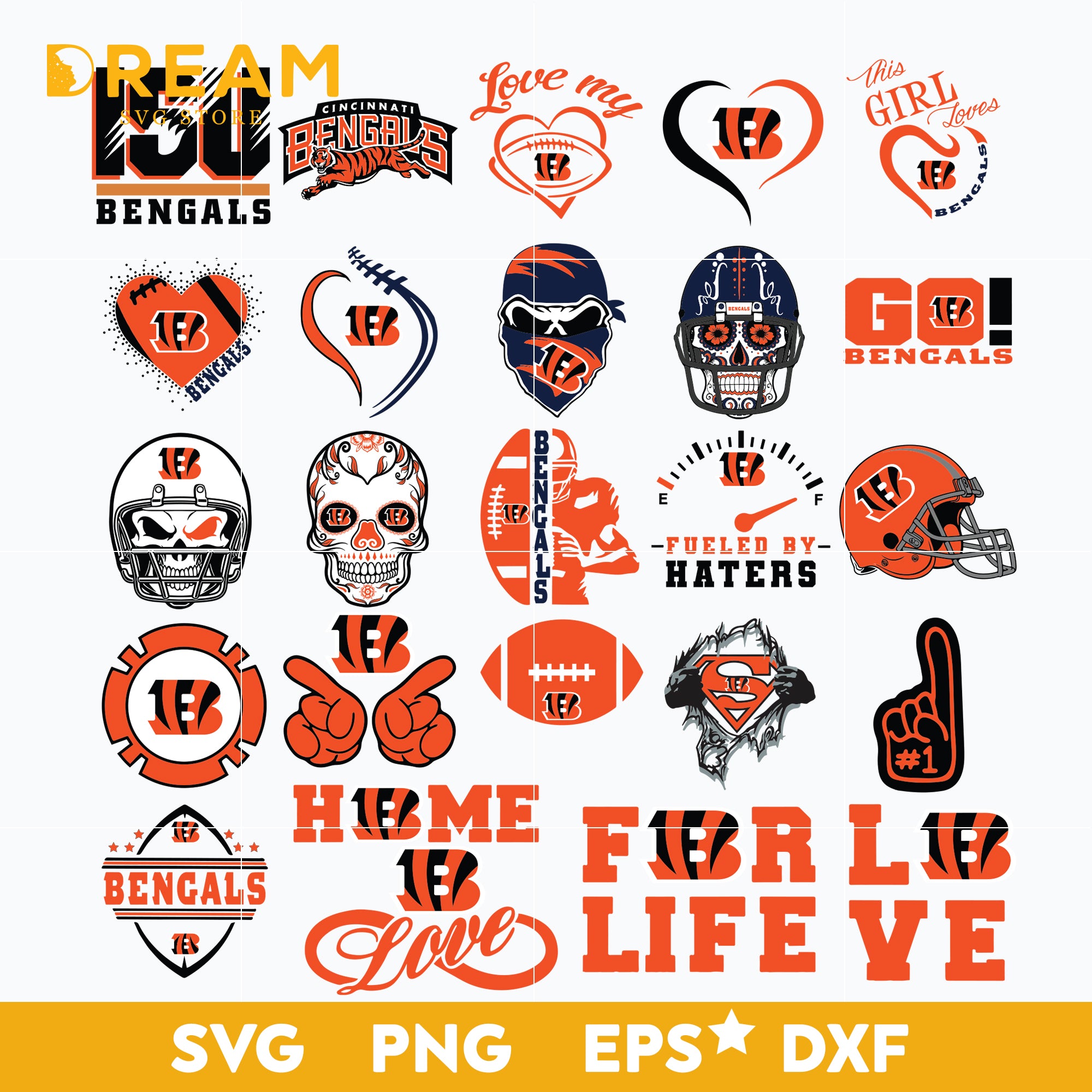 Cincinnati Bengals Bundle svg, Cincinnati Bengals svg, Bengals svg, Sport svg, Nfl svg, png, dxf, eps digital file NFL21122085L