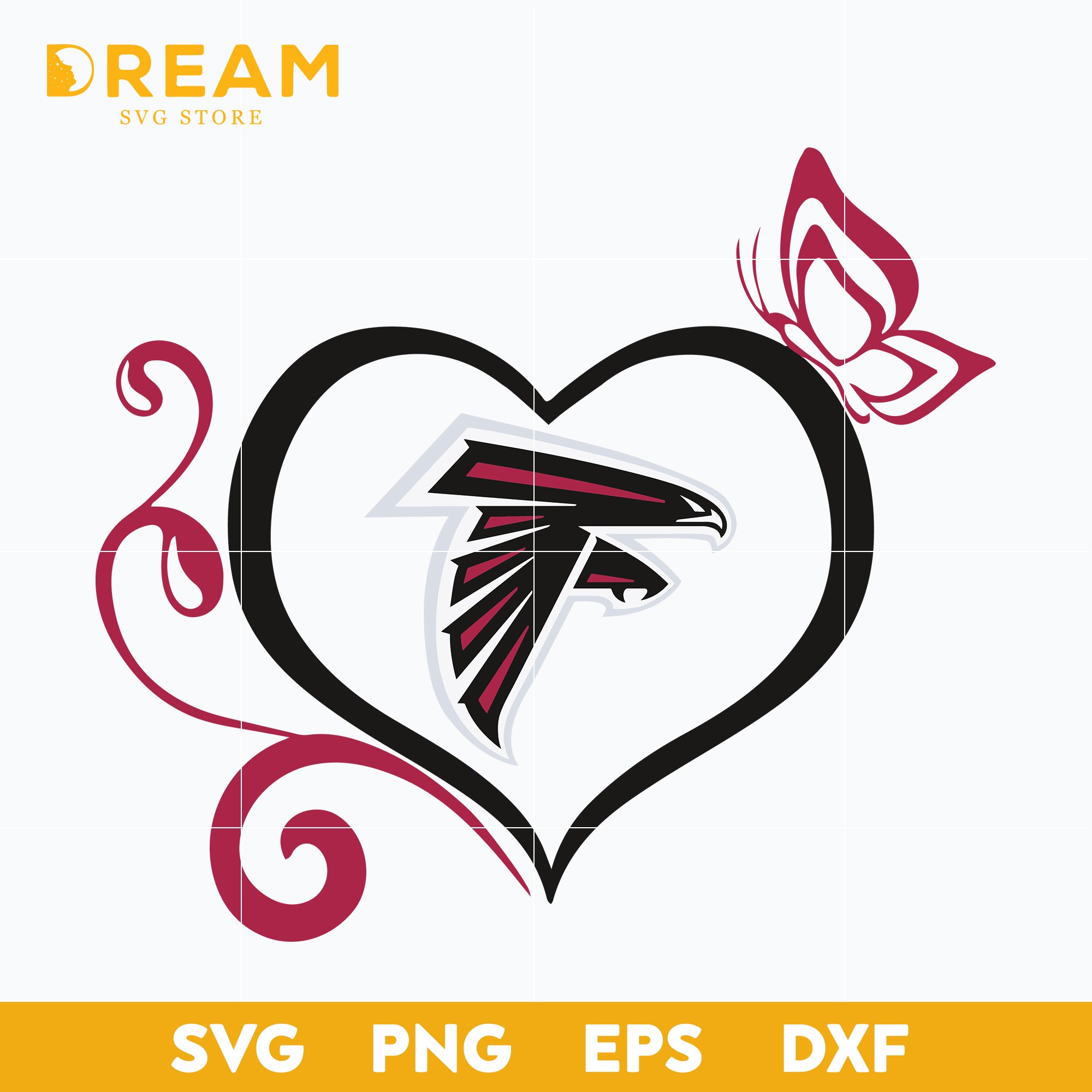 Atlanta Falcons Heart svg, Falcons svg, Sport svg, Nfl svg, png, dxf, eps digital file NFL2412207L
