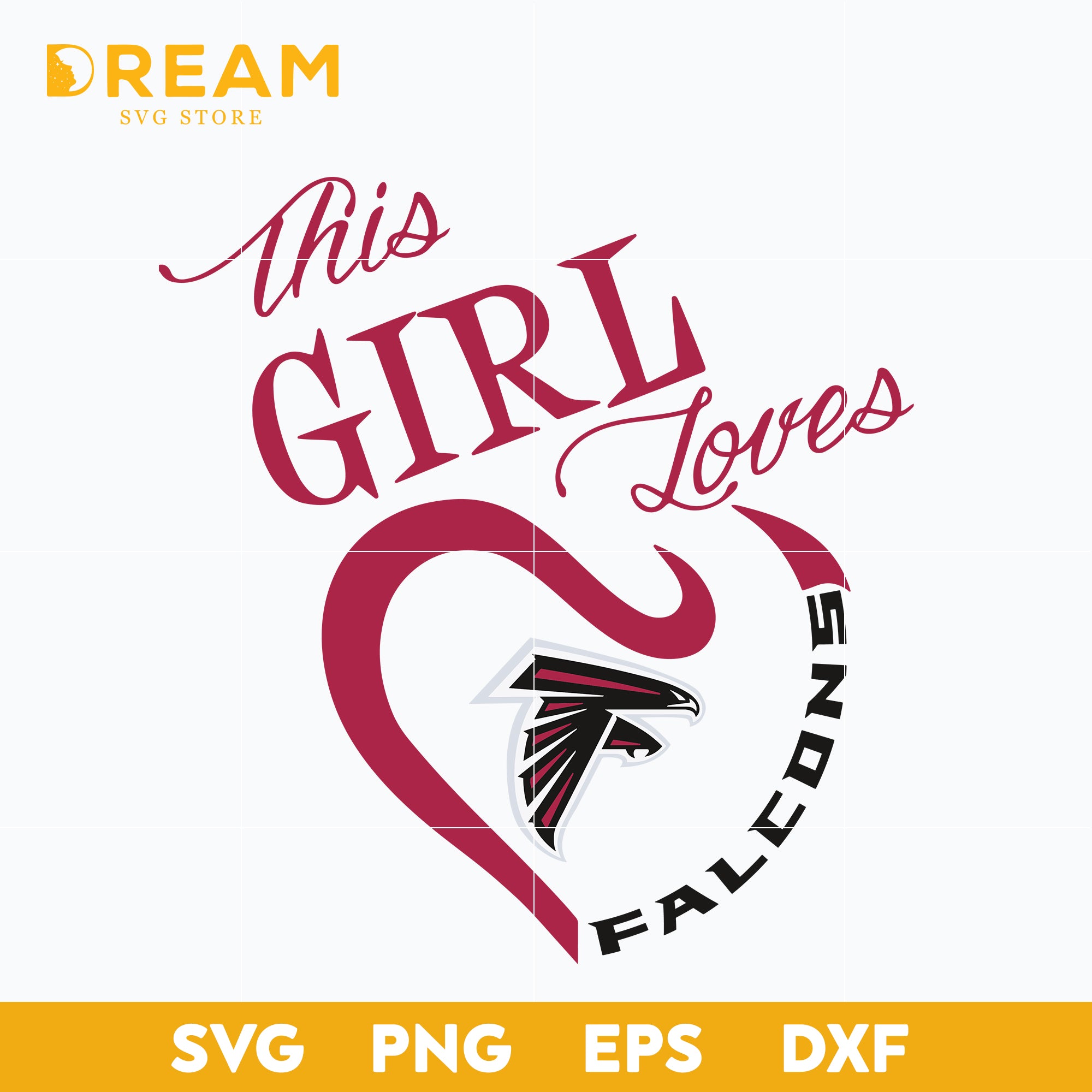 This Girl Loves Atlanta Falcons Heart svg, Falcons svg, Sport svg, Nfl svg, png, dxf, eps digital file NFL2412208L