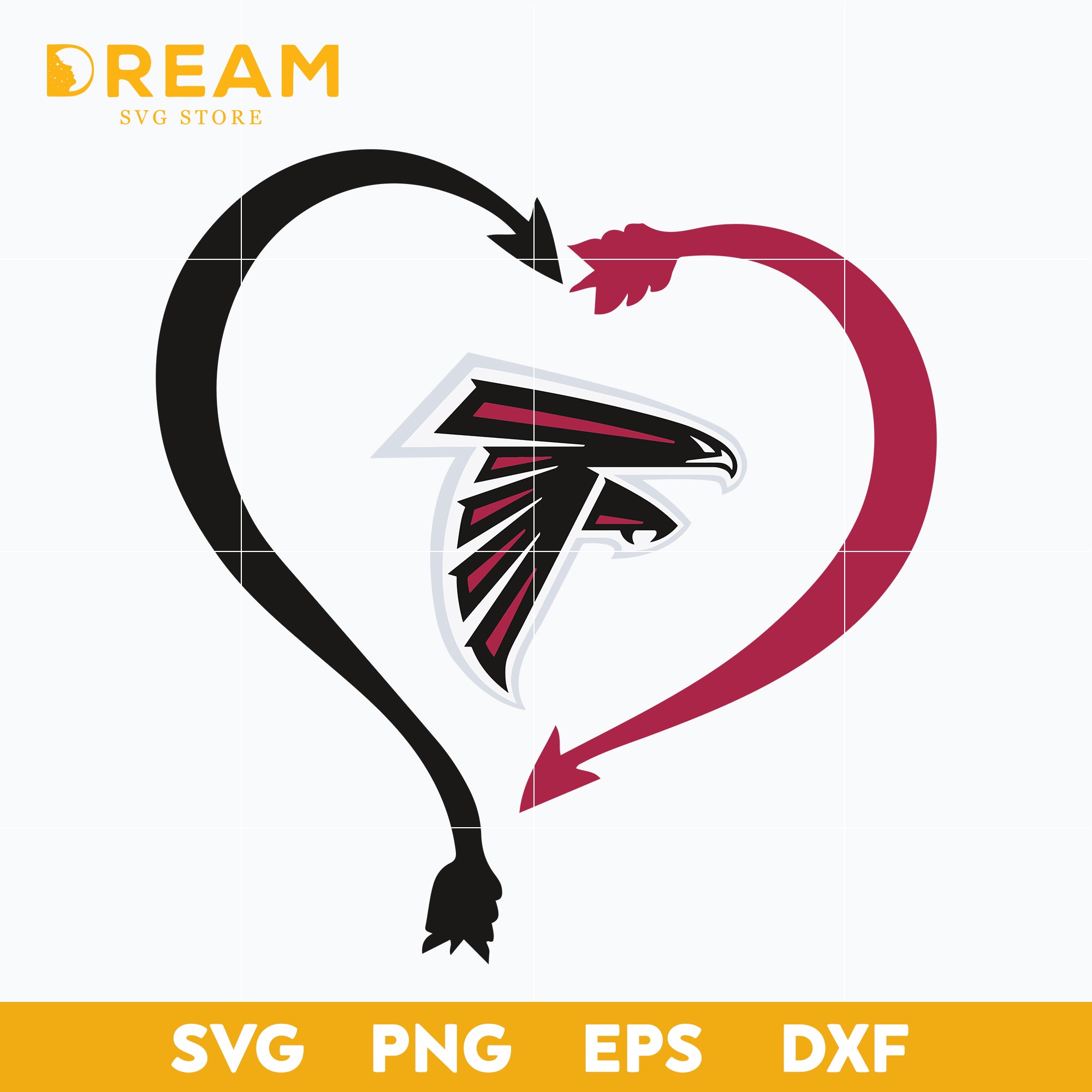Atlanta Falcons Heart svg, Falcons svg, Sport svg, Nfl svg, png, dxf, eps digital file NFL2412209L