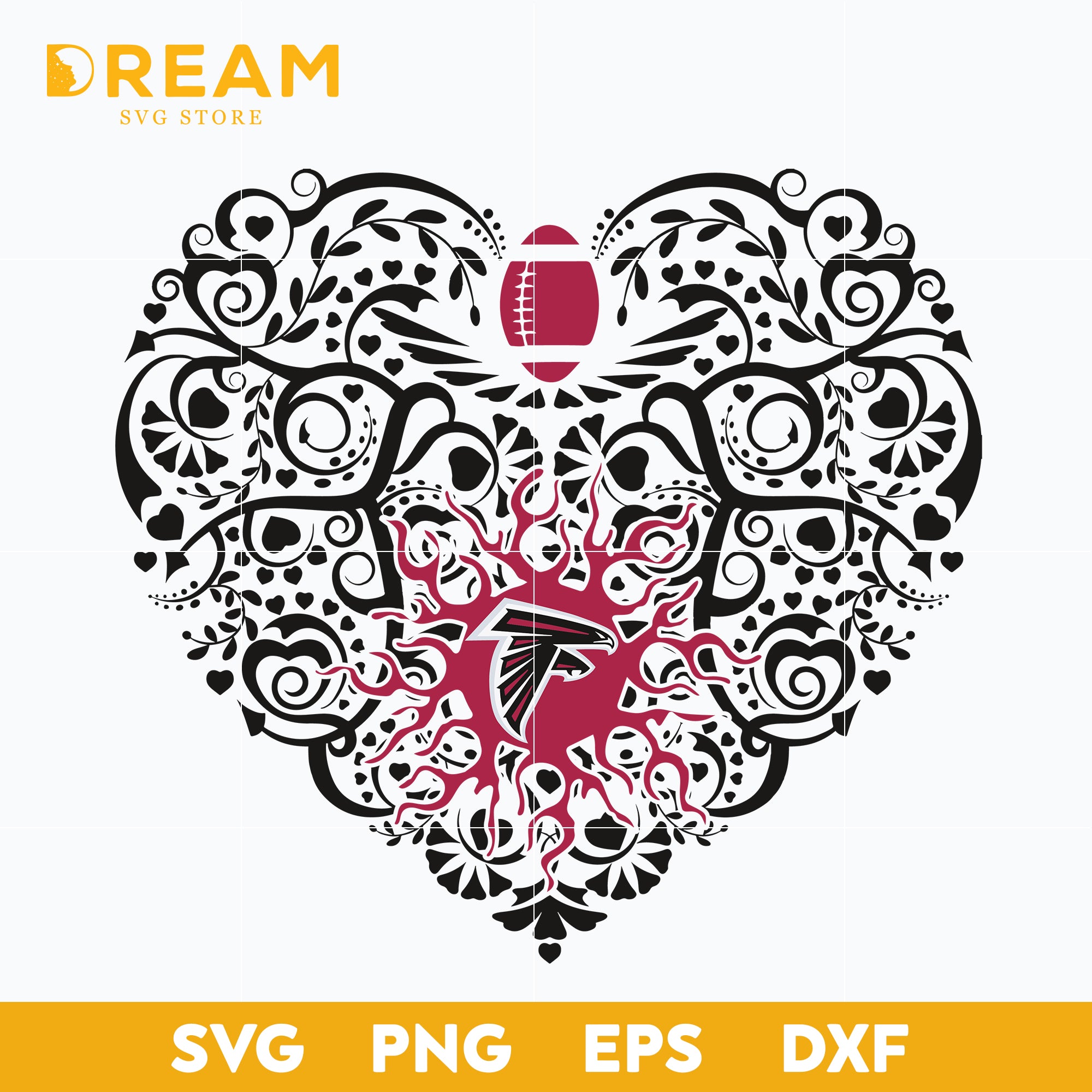 Atlanta Falcons Heart svg, Falcons svg, Sport svg, Nfl svg, png, dxf, eps digital file NFL24122013L