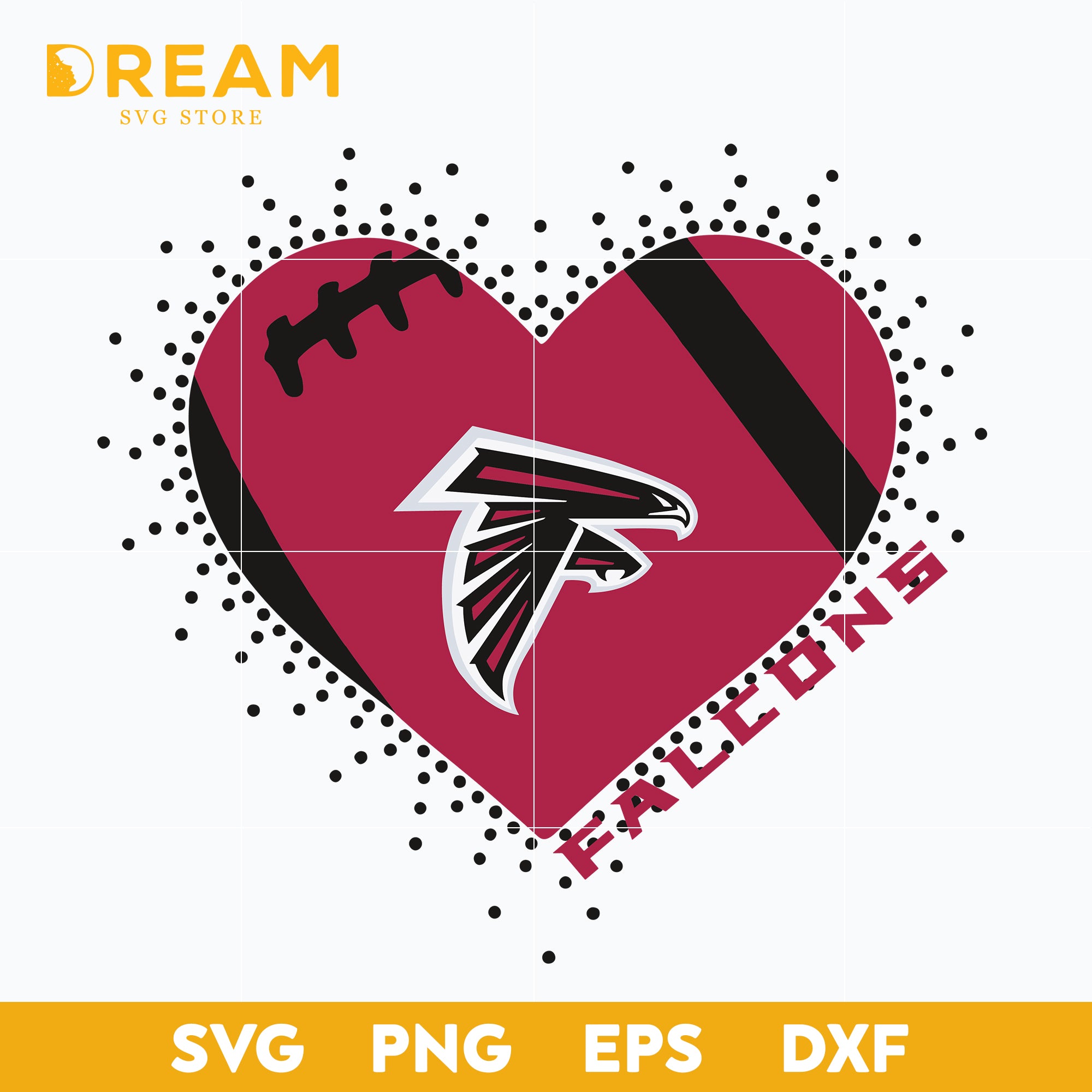Atlanta Falcons Heart svg, Falcons svg, Sport svg, Nfl svg, png, dxf, eps digital file NFL24122014L