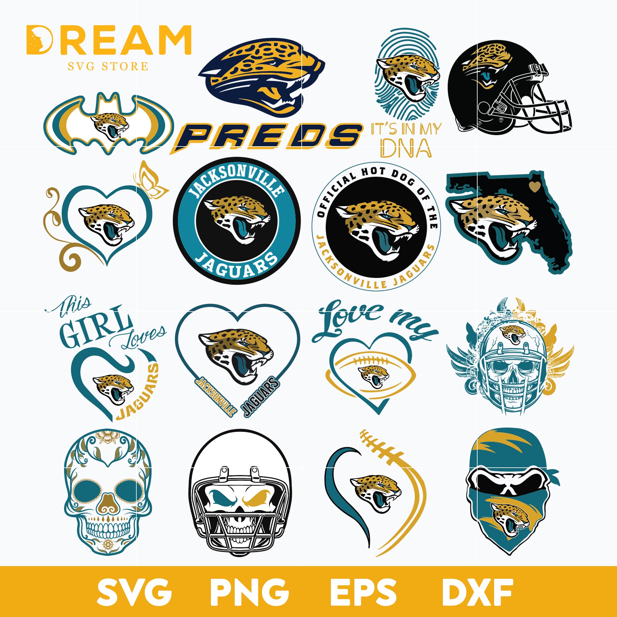 Jacksonville Jaguars Bundle svg, Jaguars Bundle svg, Sport svg, Nfl svg, png, dxf, eps digital file NFL22122043L