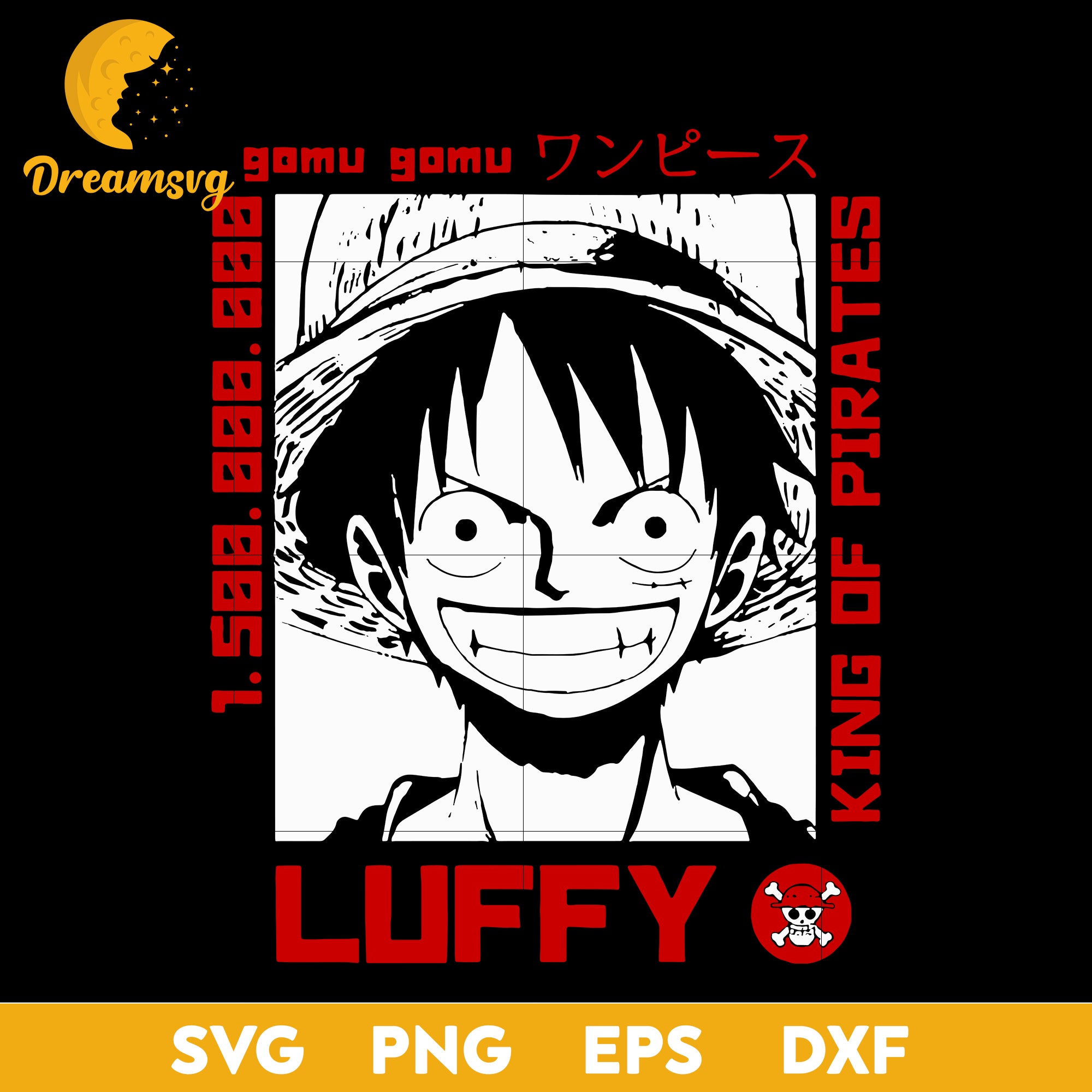 Luffy One Piece Svg, One Piece Svg, Anime Cartoon Svg, One Piece Anime
