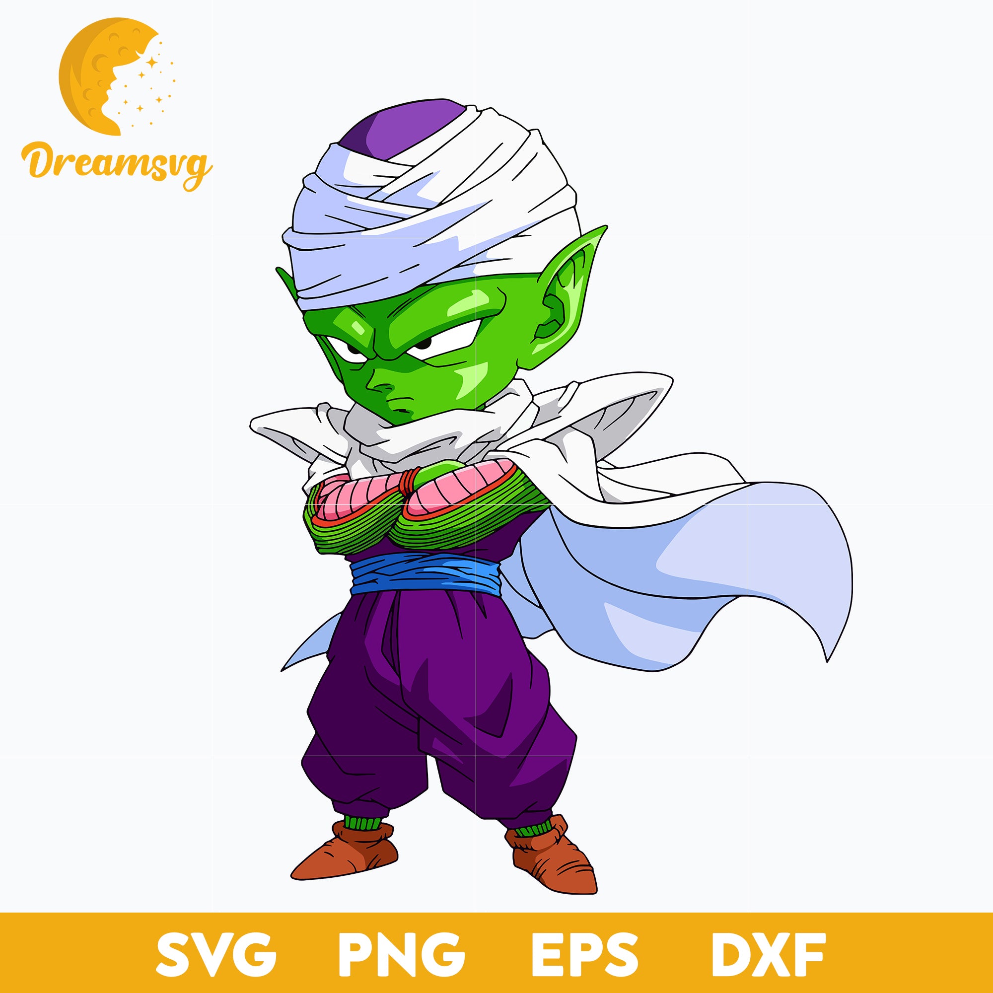 Piccolo Dragon Ball Chibi Svg, Piccolo Svg, Dragon Ball Svg, Anime Character Svg, Anime Svg, png, eps, dxf digital download.