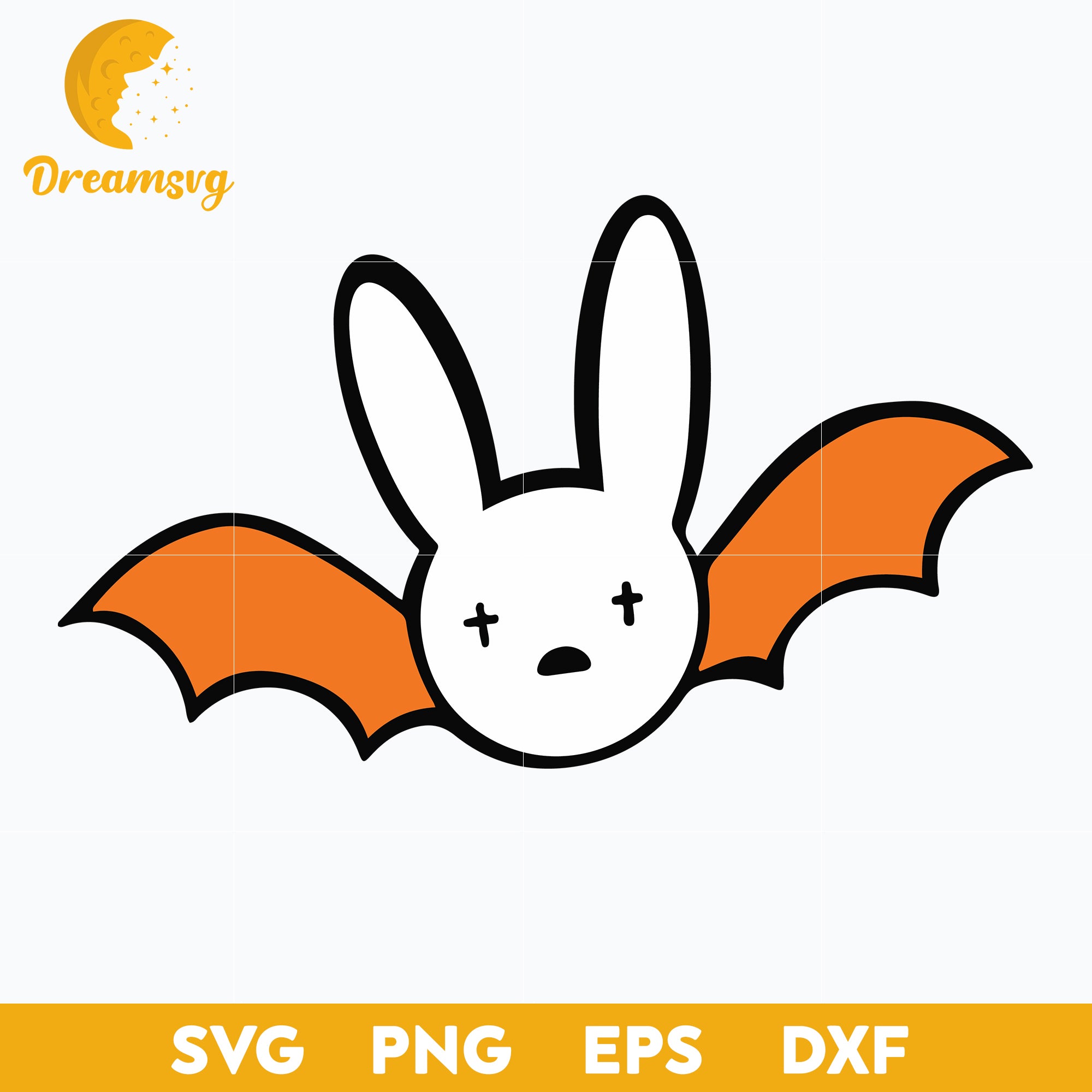 Bat Bad Bunny Halloween Svg