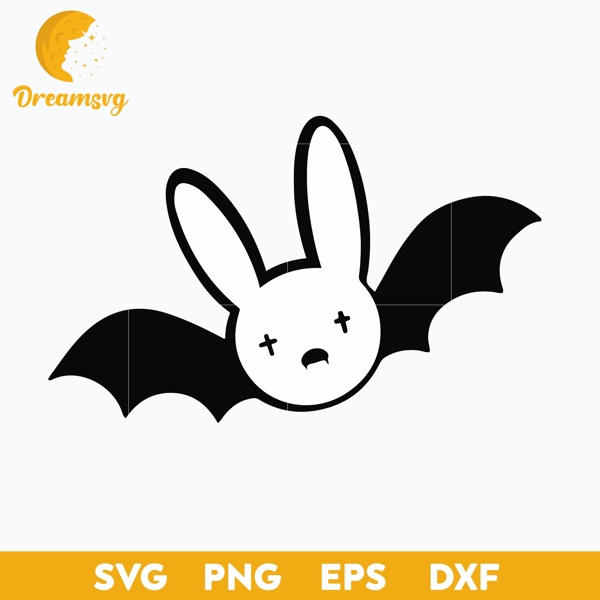 Bat Bad Bunny Halloween Svg