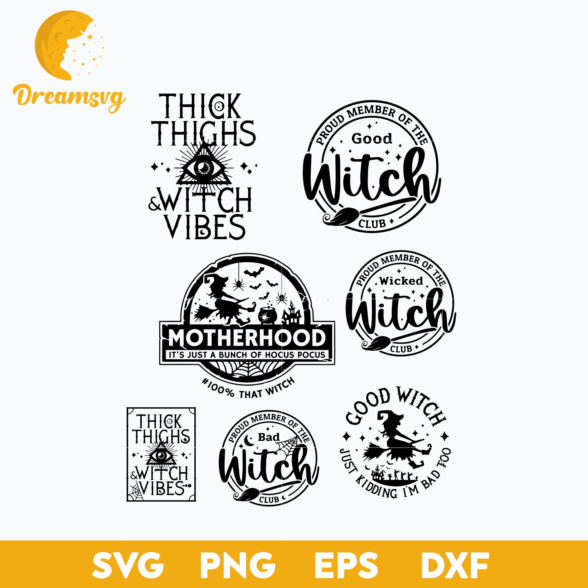 Witch Bundle svg, Halloween svg, png, dxf, eps digital file.