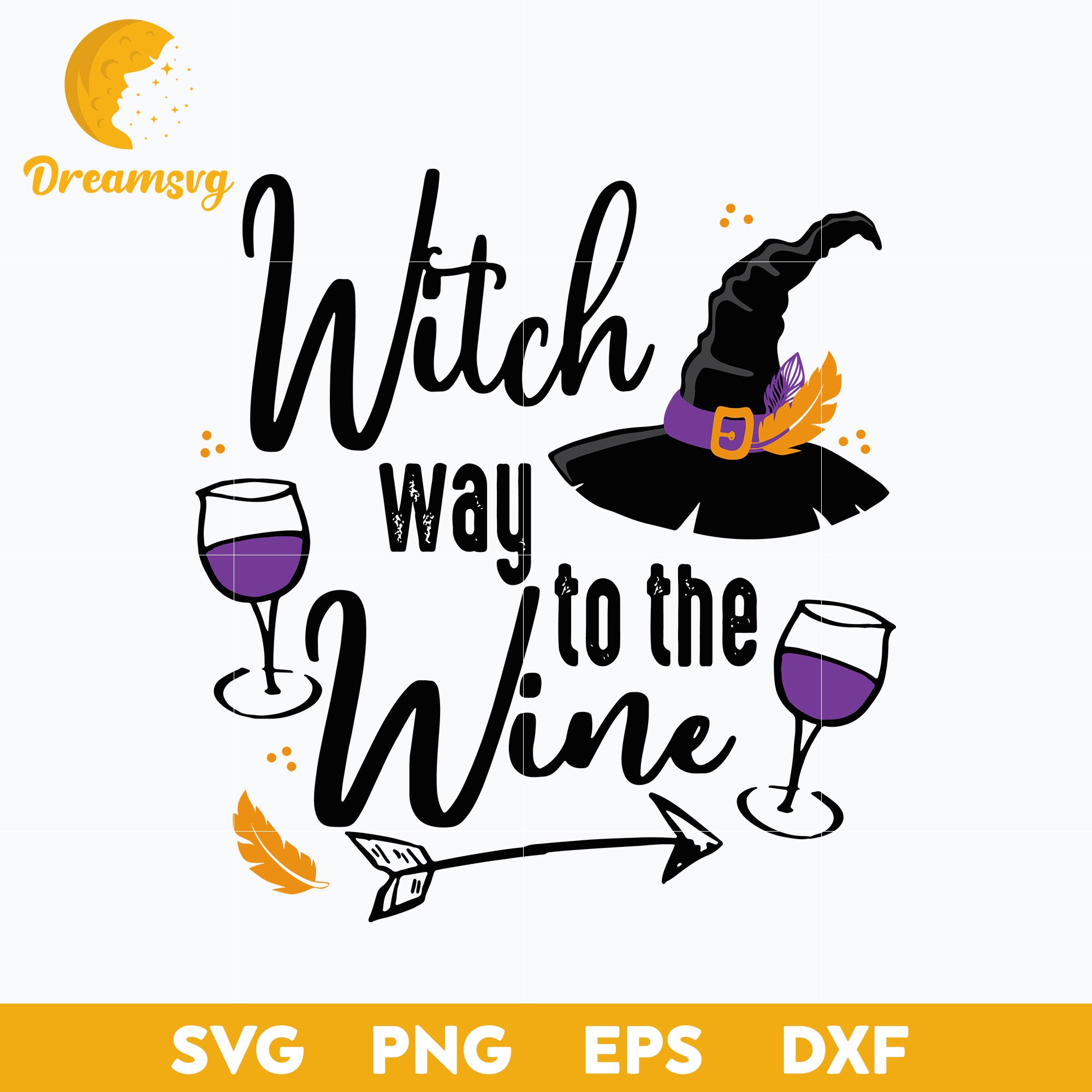 Witch Way To The Wine svg, Halloween svg, png, dxf, eps digital file.