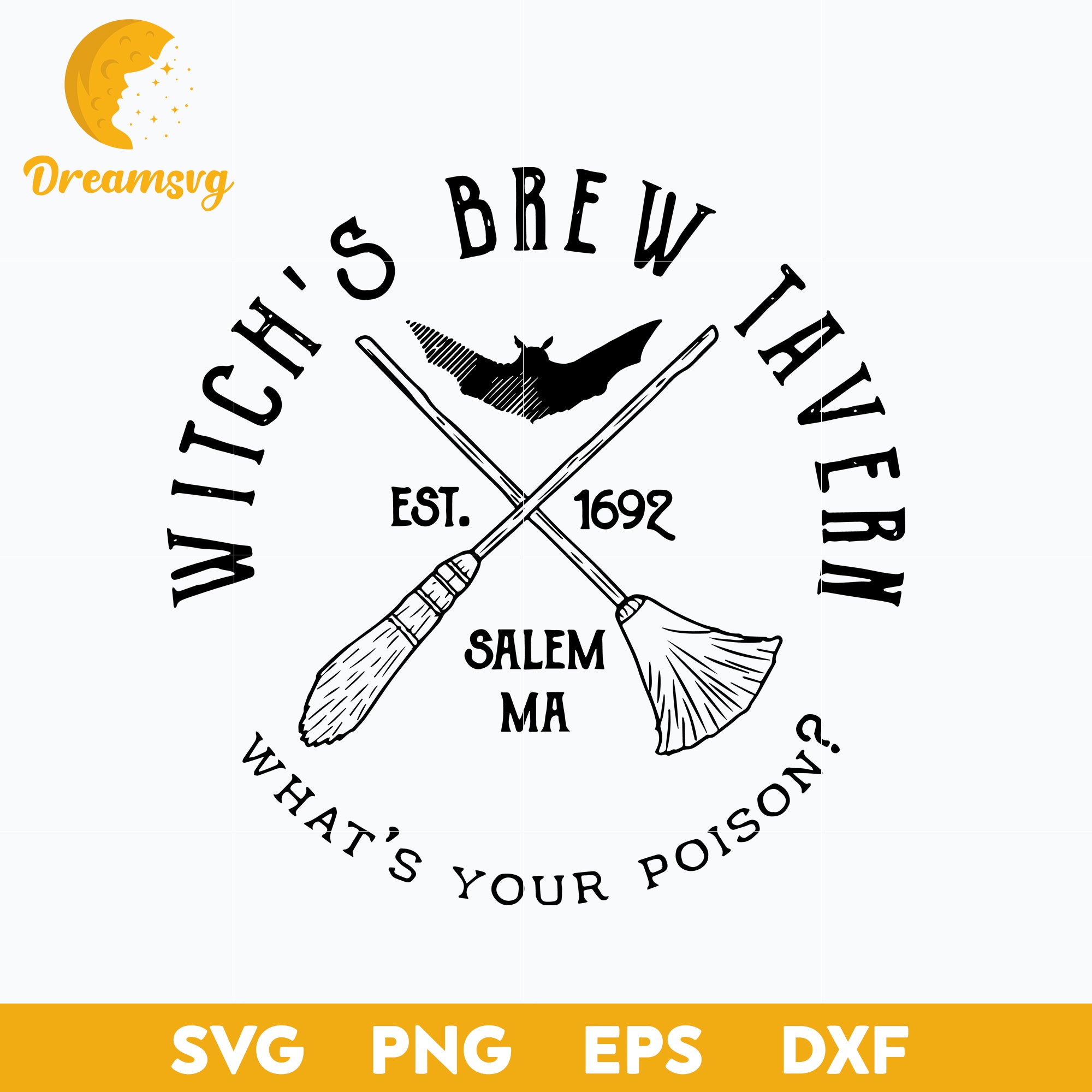 Witch’s Brew Tavern Halloween svg, Halloween svg, png, dxf, eps digital file.