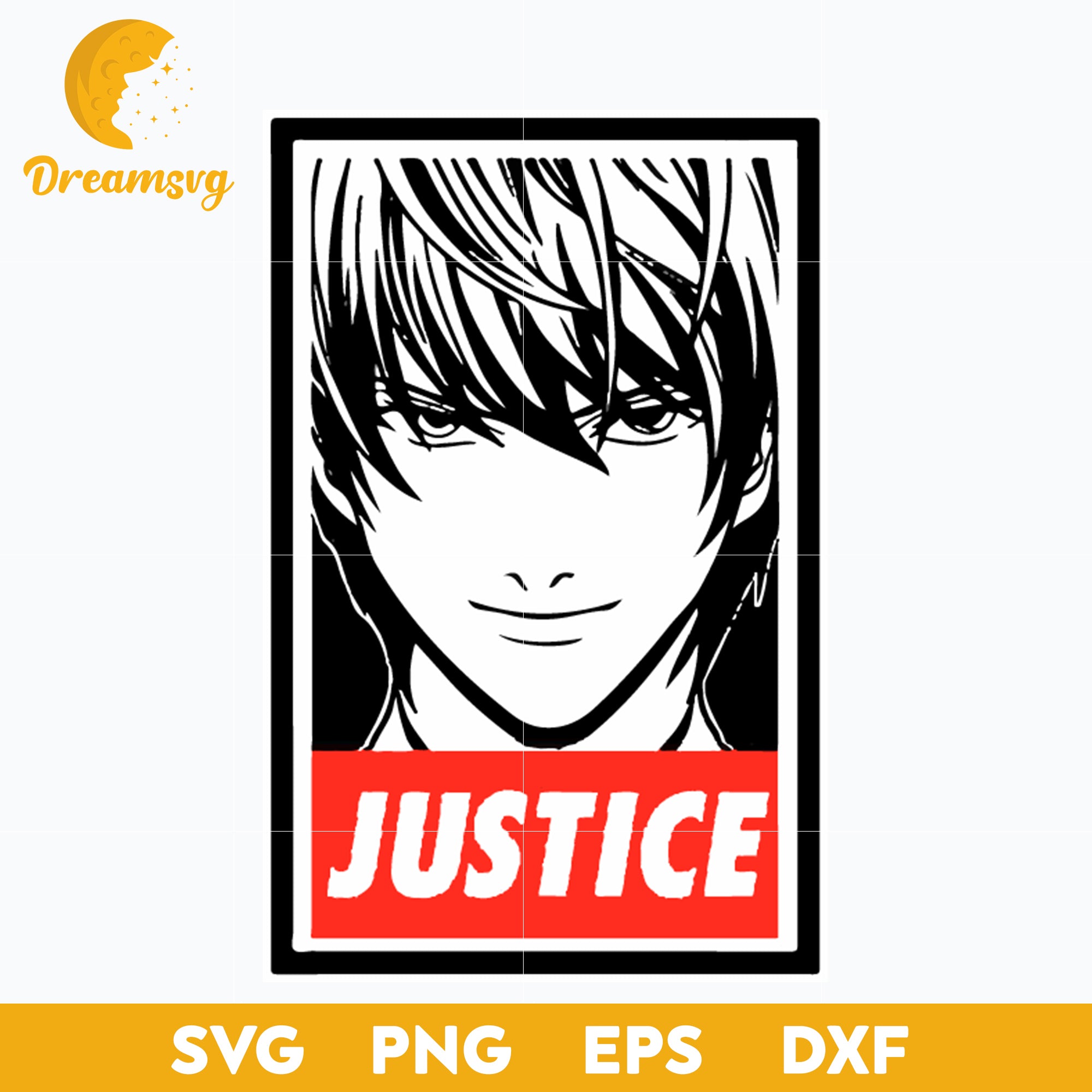 Yagami Raito Svg, Kira Svg, Death Note Svg, Justice Svg, Japanese Cartoon Svg, Anime Svg, png, eps, dxf digital download.