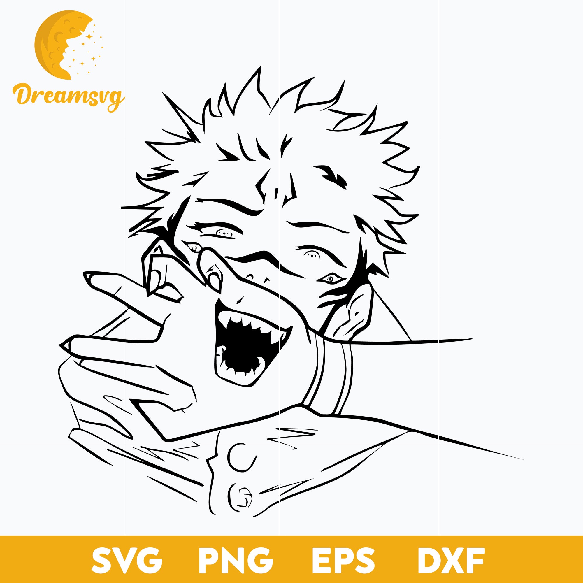 Yuji Itadori Hand Sukuna Mouth Svg, Itadori Yuuji And Ryoumen Sukuna Svg, Jujutsu Kaisen Svg, png, eps, dxf digital download.