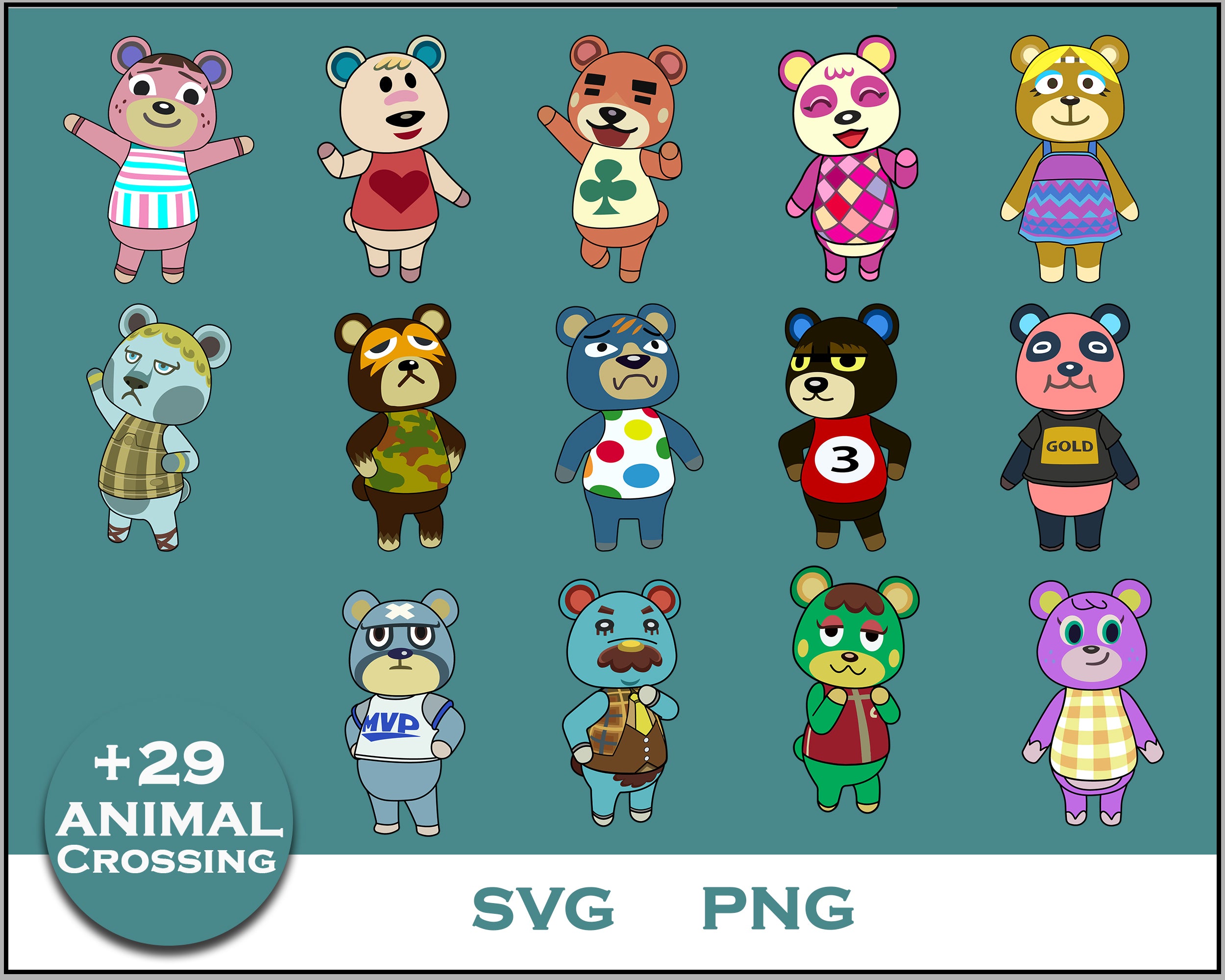 29+ Bears Svg Bundle, Animal Crossing Svg Bundle, Animal Crossing Svg