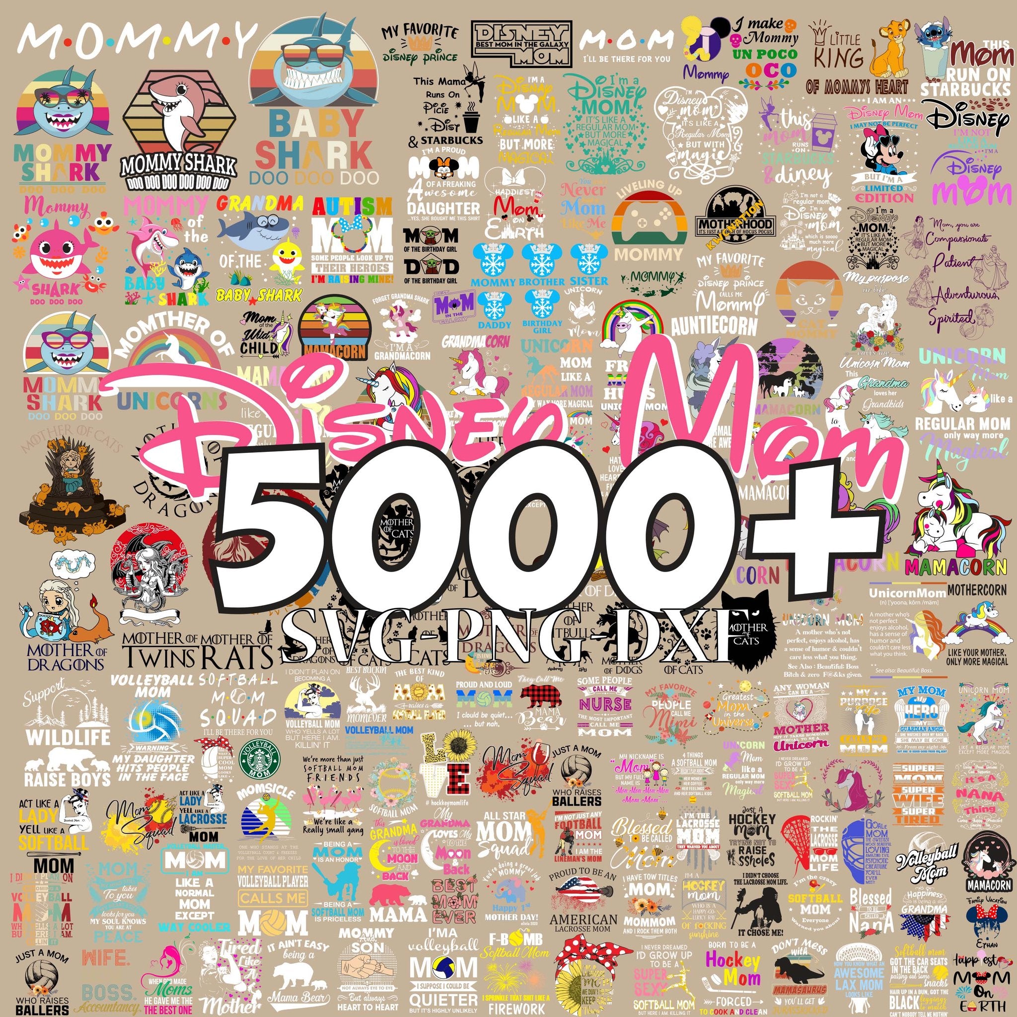 5000+ Mothers Day SVG Bundle, Mom SVG Bundle, Gifts for Mom Commercial Use SVG Cut File for Cricut or Silhouette, Farmhouse, Quotes, Sentimental