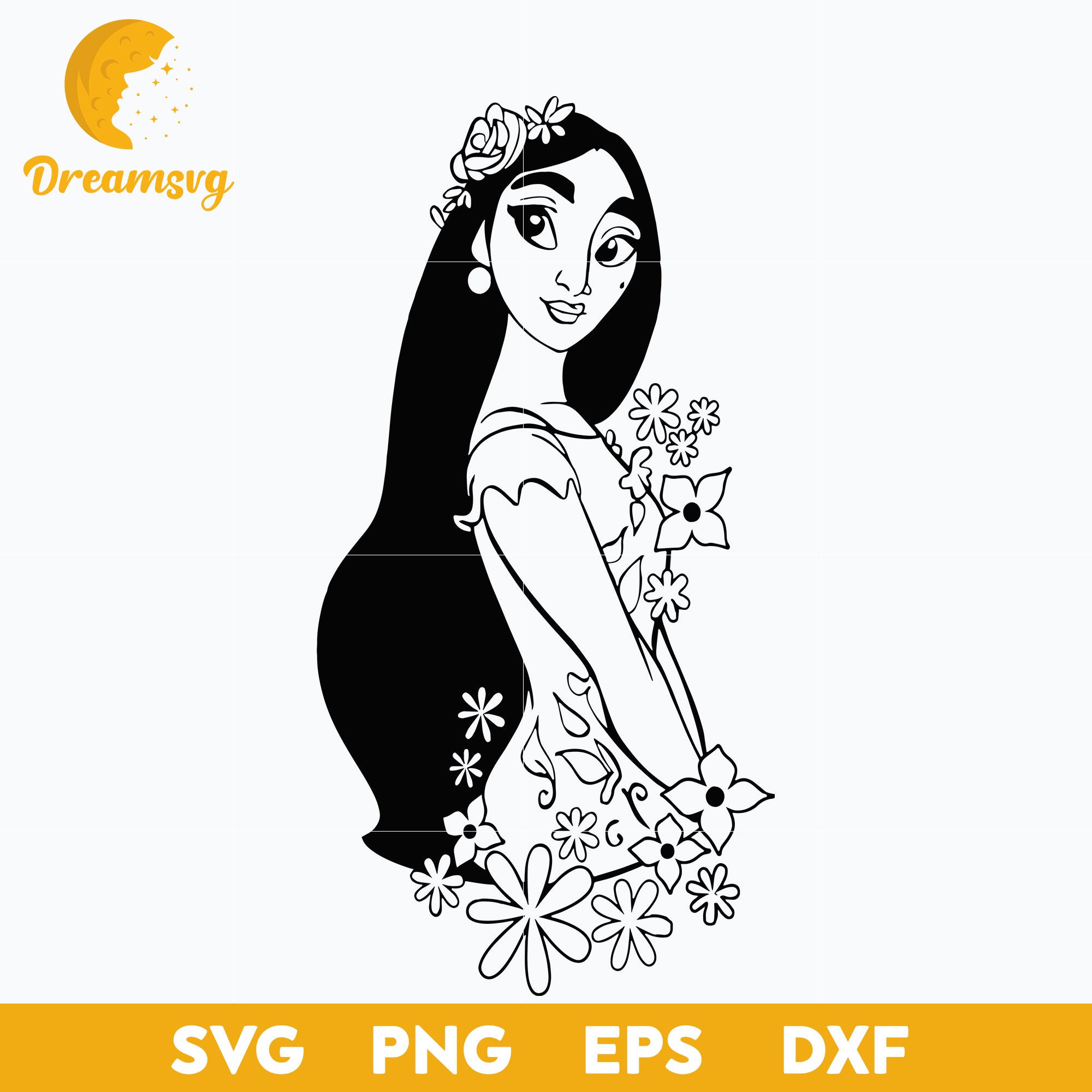 Isabela Madrigal outline svg, Encanto svg, Bundle Encanto svg, Birthday Party svg, Birthday svg, cut files for cricut silhouette, layered svg, cricut svg, png, dxf, eps digital file.