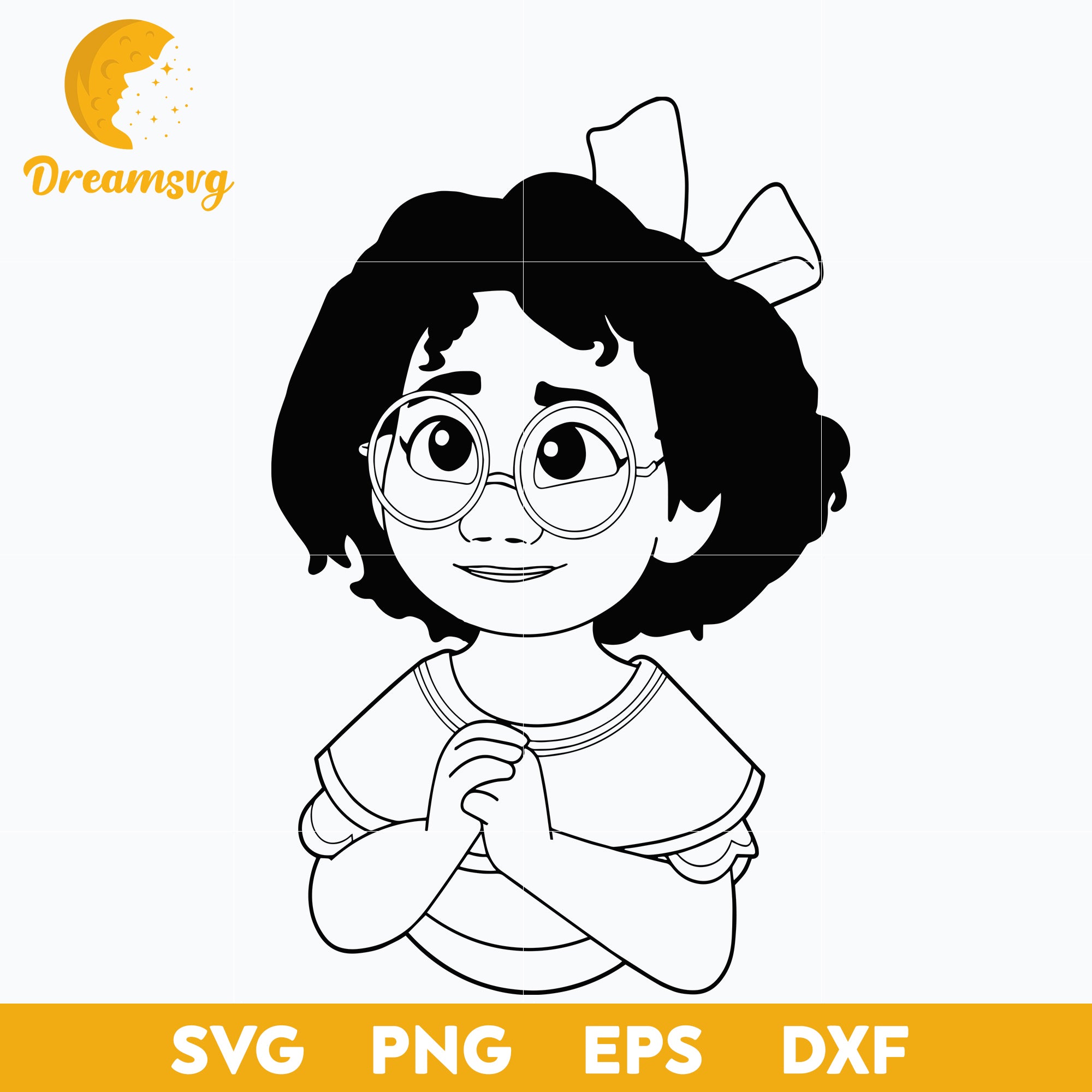 Baby Young Mirabel outline Svg, Encanto svg, Bundle Encanto svg, Birthday Party svg, Birthday svg, cut files for cricut silhouette, layered svg, cricut svg, png, dxf, eps digital file.